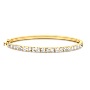 The Thia Classic 3cttw Hinged Bangle 14K Yellow Gold LGD