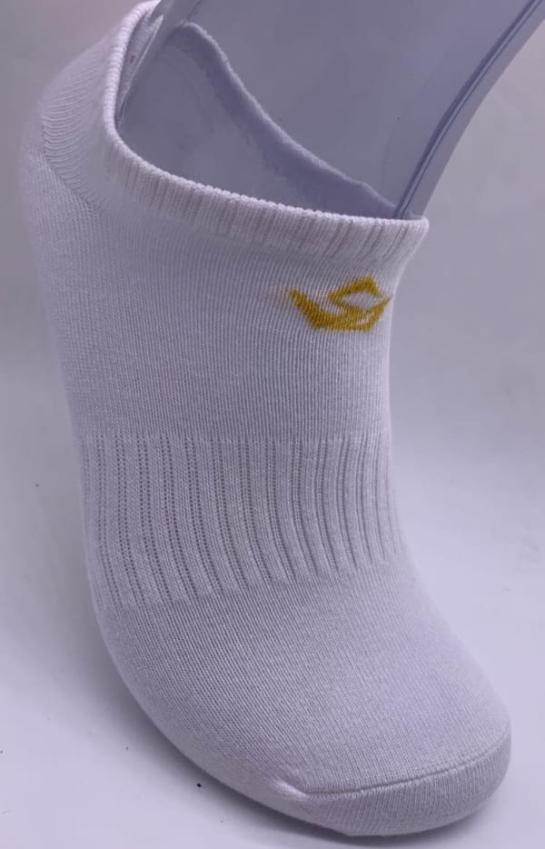 TRONUS WHITE/GOLD ECO-FRIENDLY UNISEX NO-SHOW SOCKS (2-PAIRS) (MEN 6-10/WOMEN 7-10)