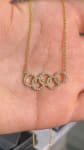 14KT Yellow Gold Diamond Olympic Rings Necklace