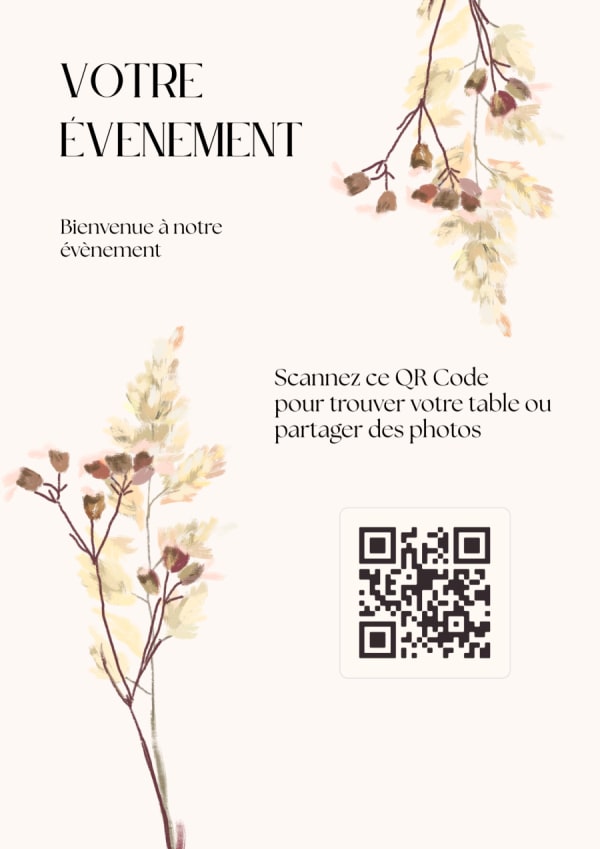 Plan de table événement PLACEMOI avec QR code - Interface de gestion pour mariage, anniversaire, baptême, conférence et gala