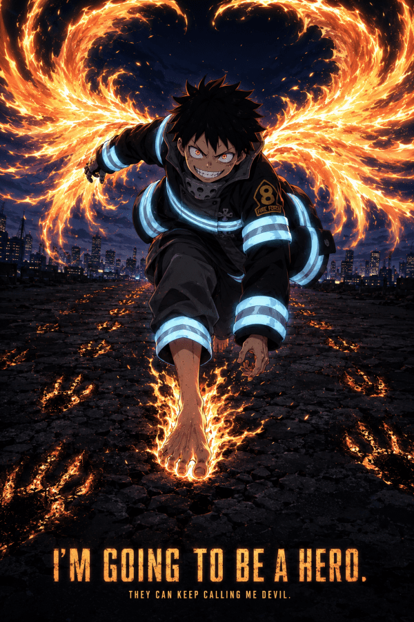 Shinra Kusakabe — Blazing Resolve | Fire Force Poster — artwork