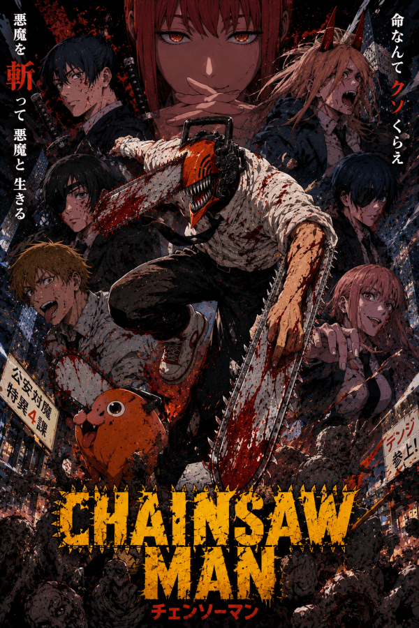 Chainsaw Man — Chaos in the City | Anime Poster — artwork
