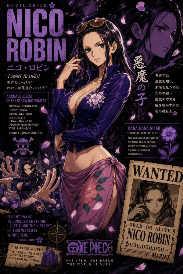 Nico Robin — Devil Child Wanted | One Piece Poster — artwork
