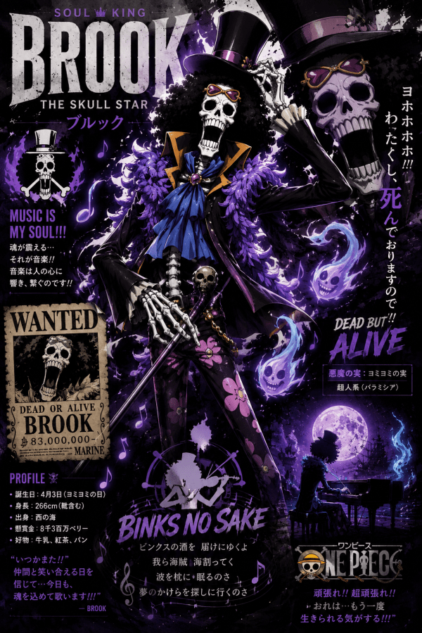 Brook — Soul King | One Piece Poster — artwork