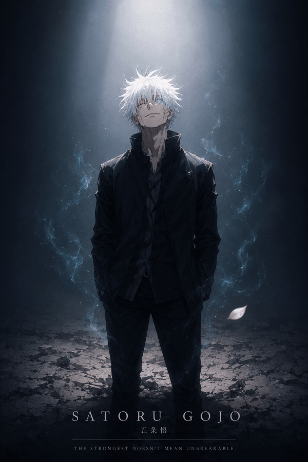 Satoru Gojo — The Strongest, Yet Fragile | Jujutsu Kaisen Poster — artwork