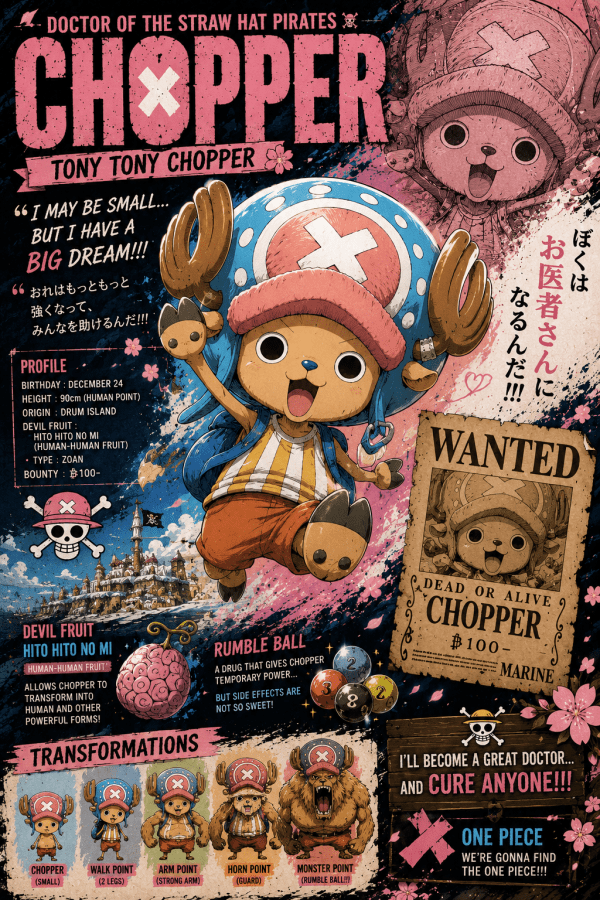 Tony Tony Chopper — Straw Hat Doctor | One Piece Poster — artwork
