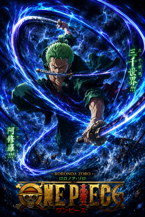 Roronoa Zoro — Stormy Showdown | One Piece Poster — artwork