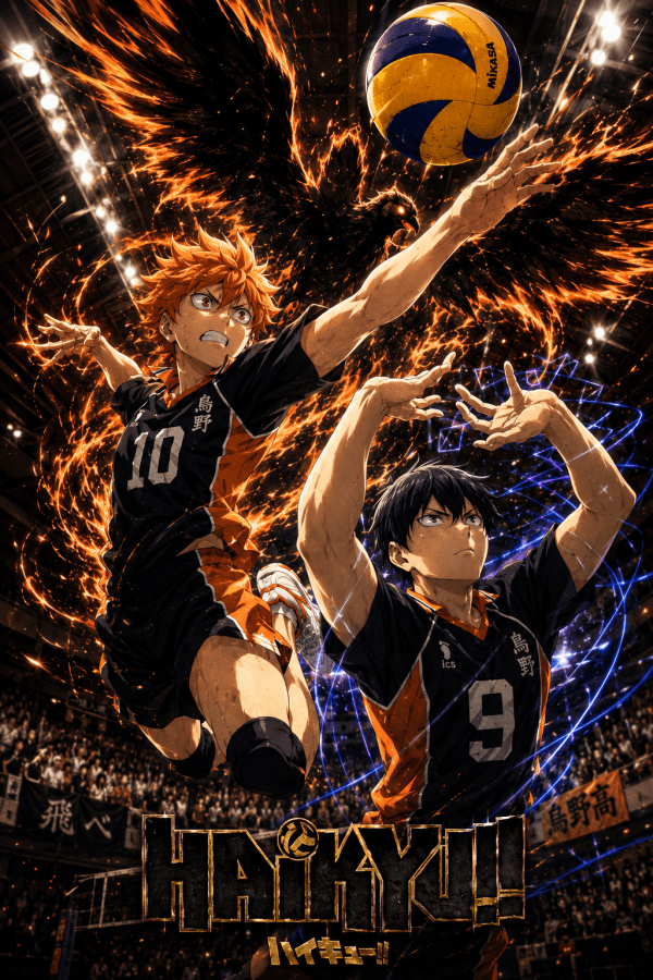 Hinata & Kageyama — Fiery Spike | Haikyuu!! Poster — artwork
