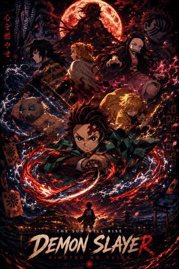 Demon Slayer — Blood Moon Rising | Anime Poster — artwork