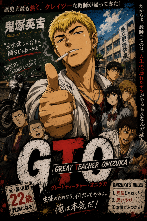 Eikichi Onizuka — The Ultimate Teacher | Great Teacher Onizuka Poster — artwork