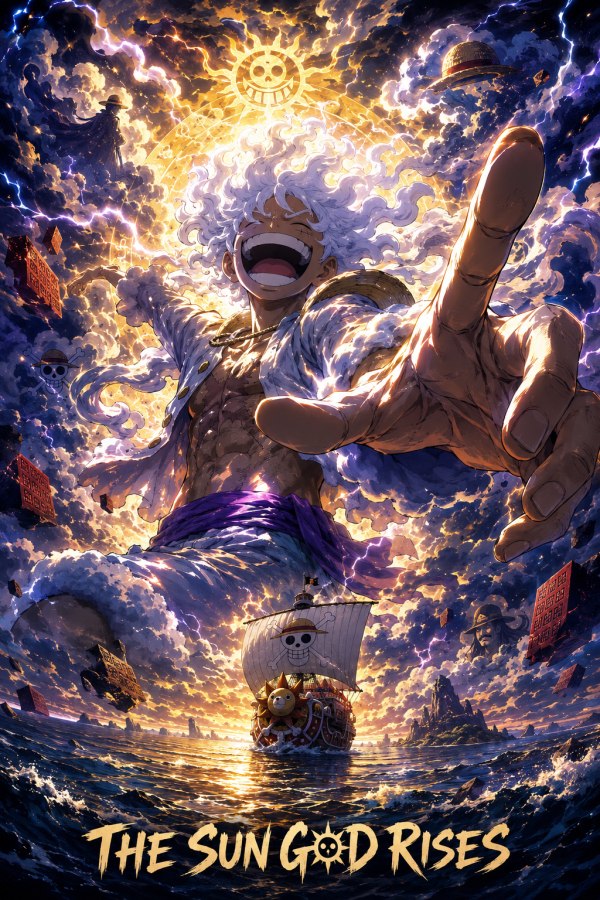 Luffy (Gear 5) — Sun God Nika | One Piece Poster — artwork