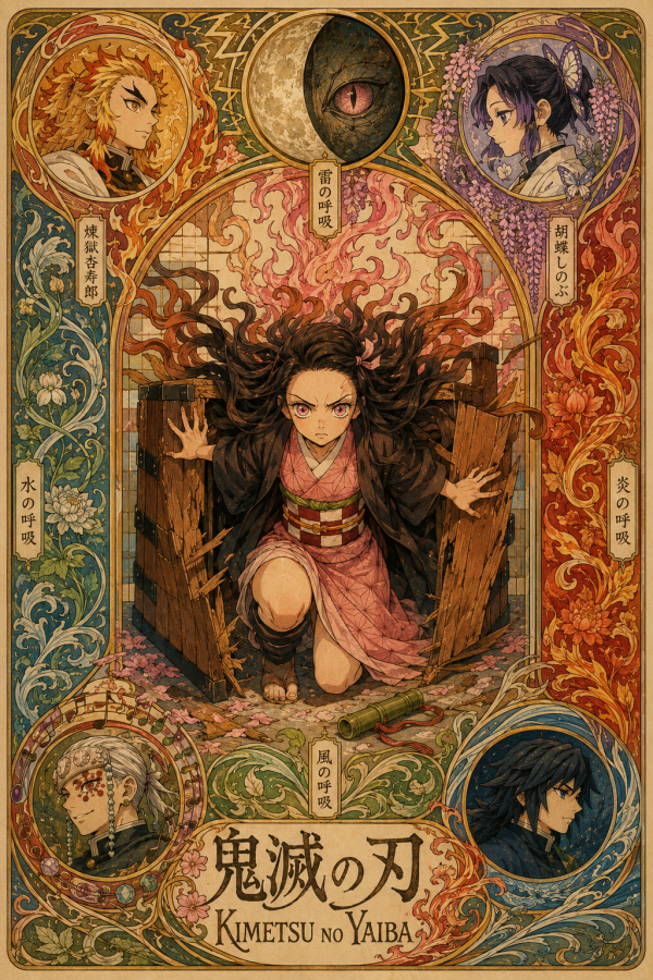 Demon Slayer — Art Nouveau | Anime Poster — artwork