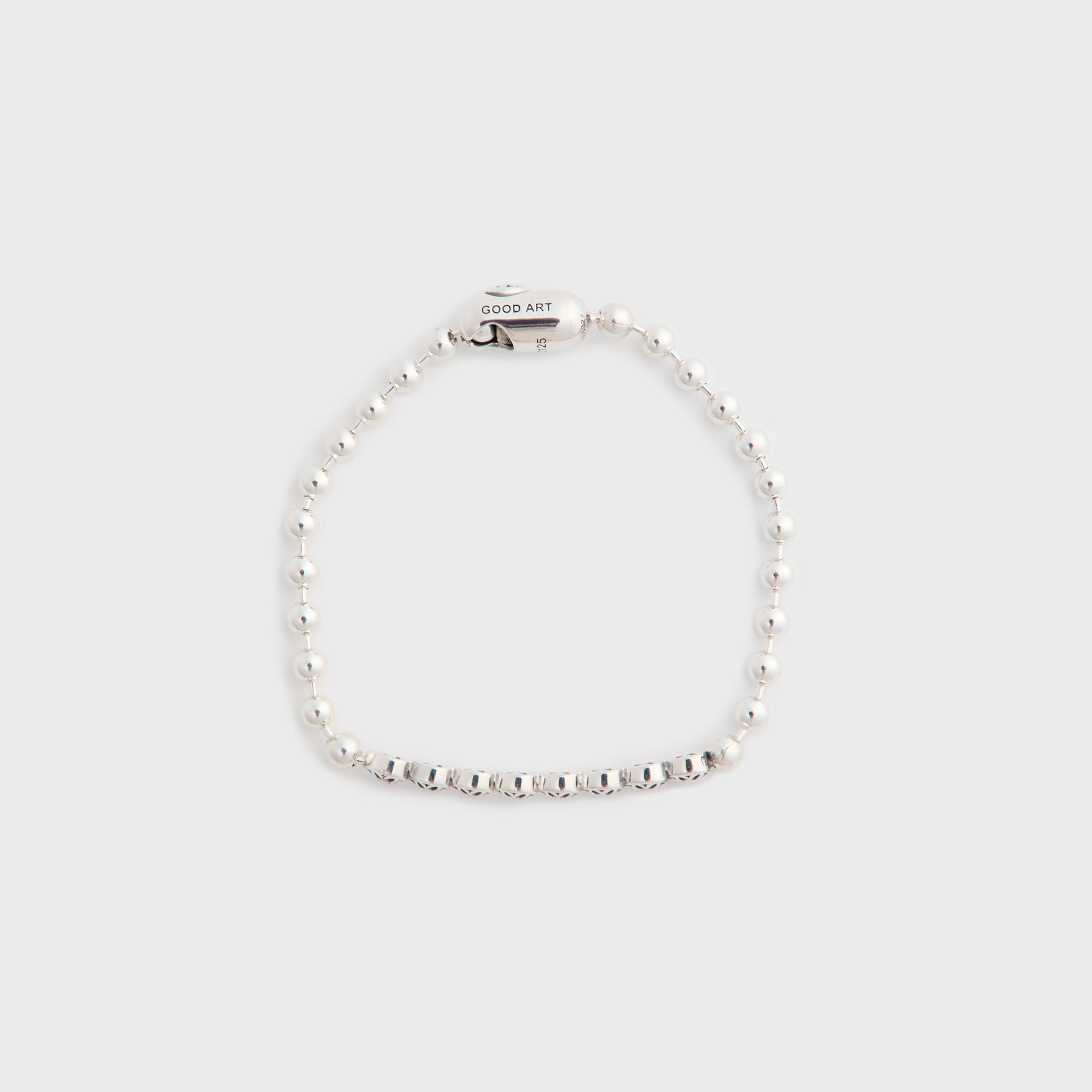 GOOD ART HLYWD Poplock ID Rosette Heart Bracelet - Silver
