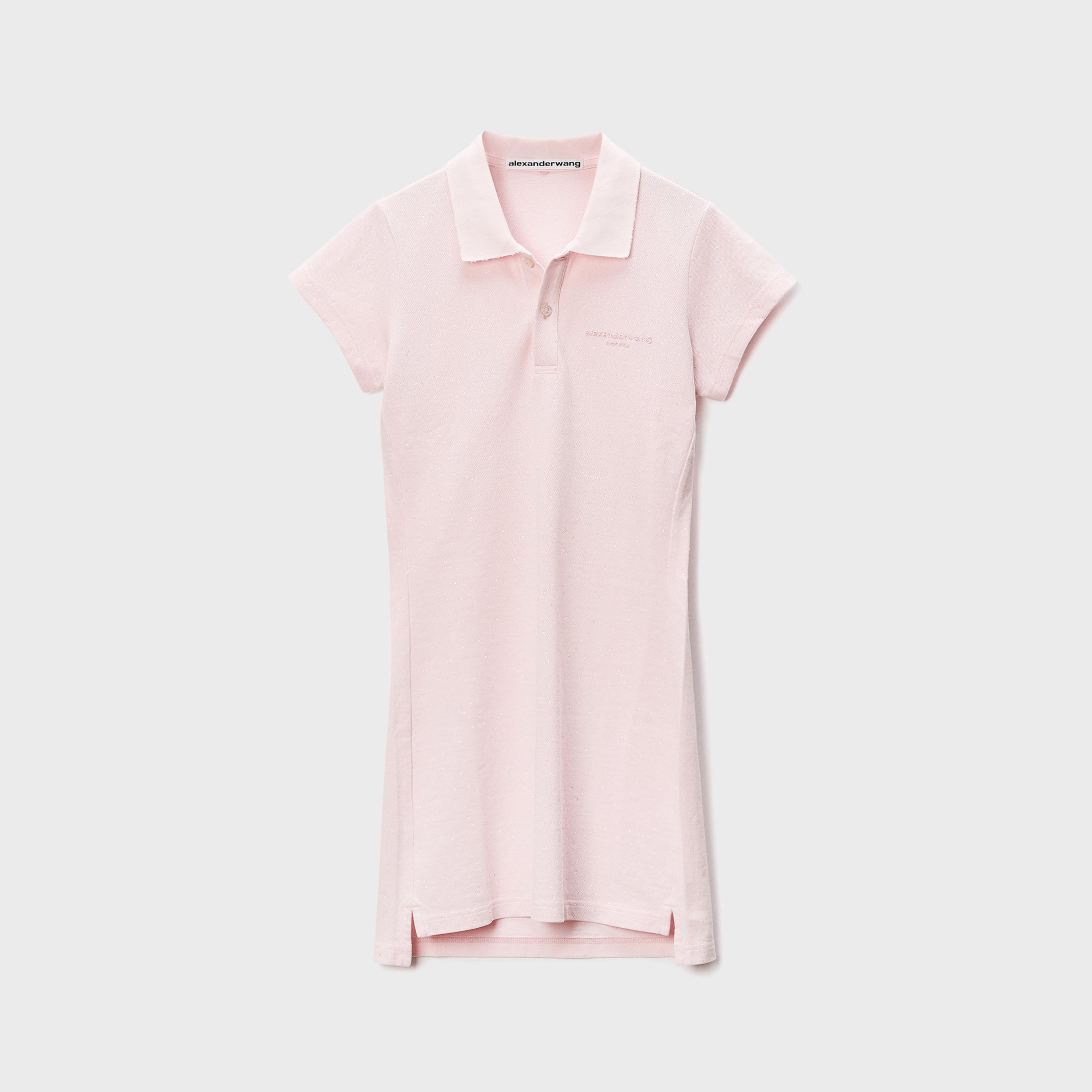 Alexander Wang Crystal Embellished Polo Dress - Light Pink