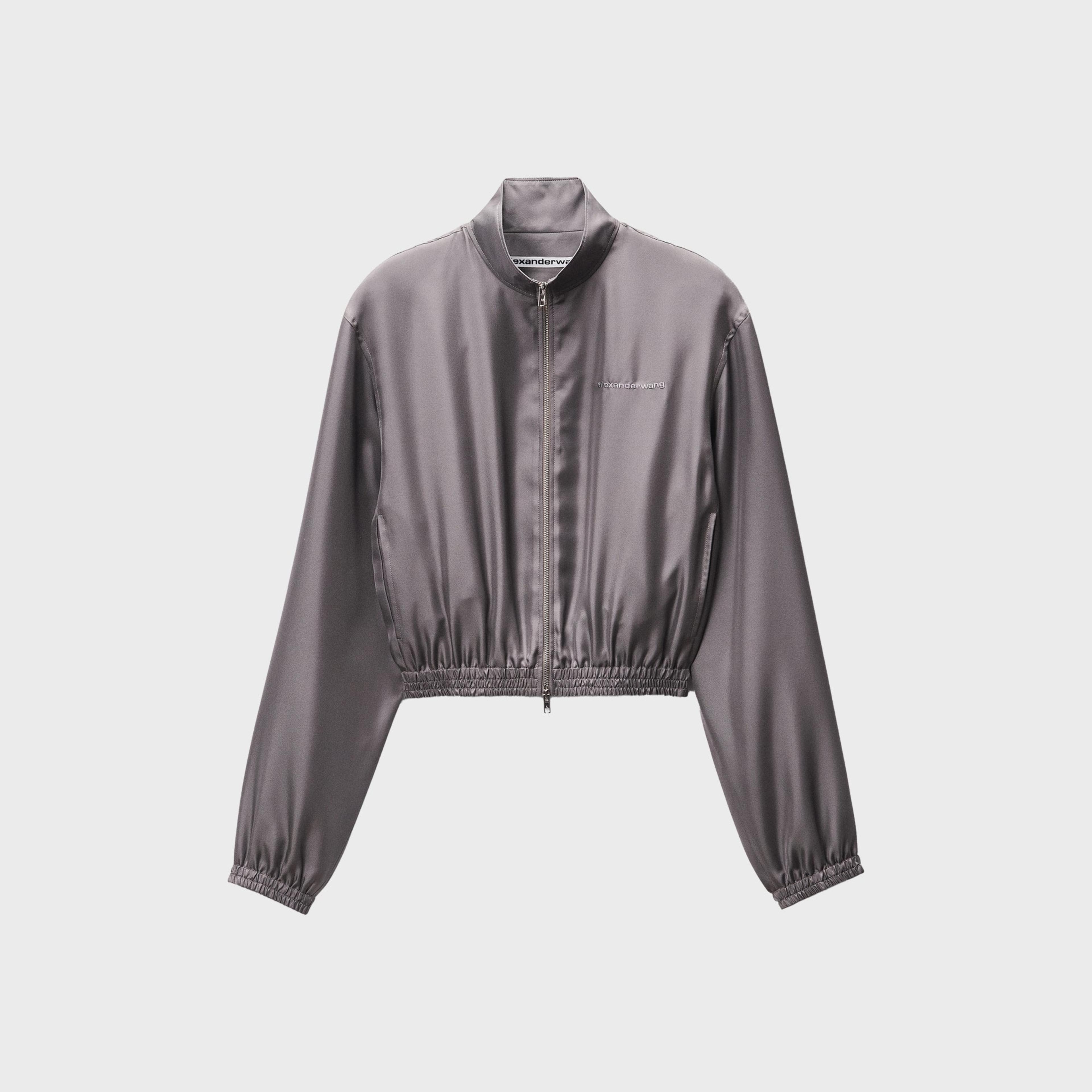 Alexander Wang Cropped Track Jacket - Steel Grey