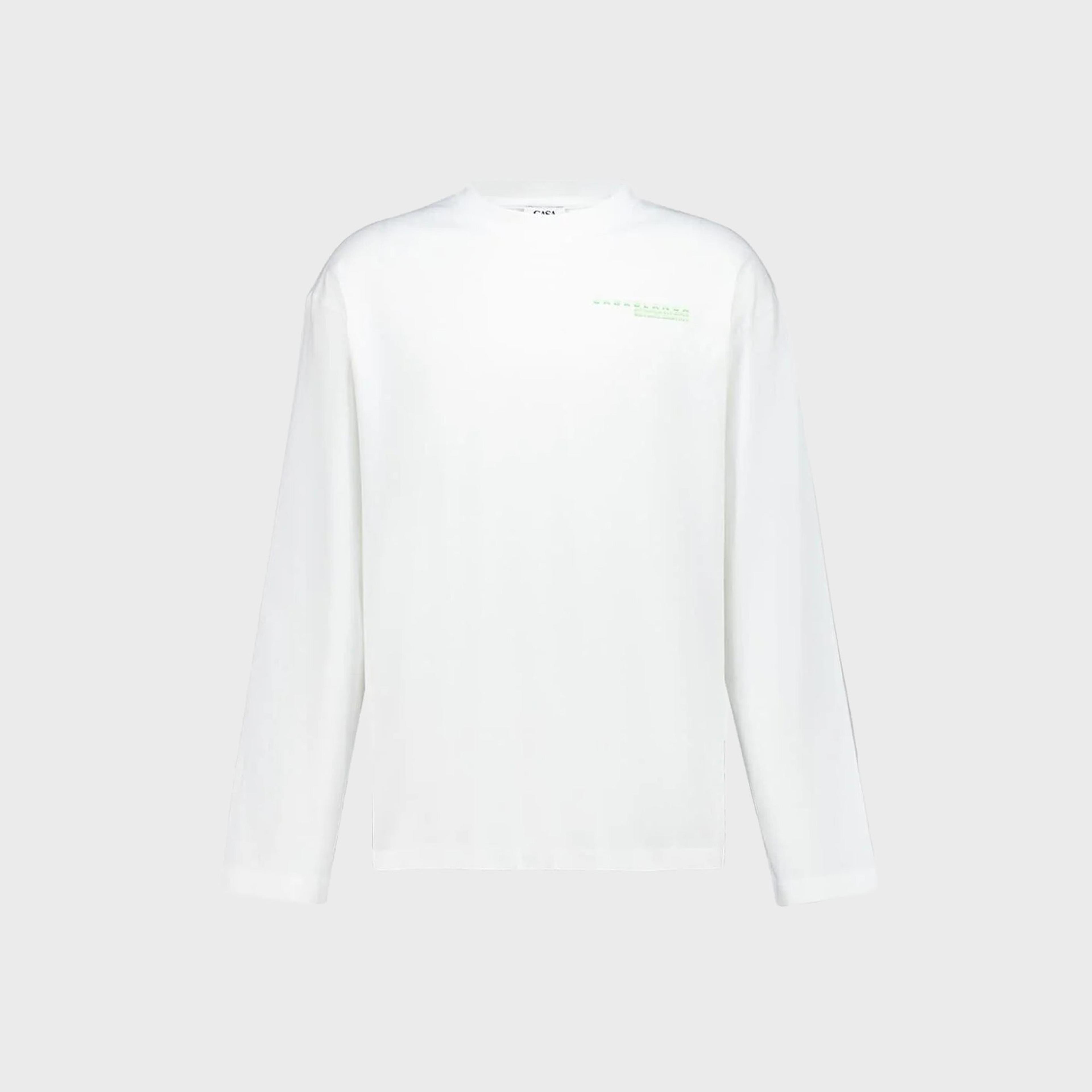 Casablanca Glitch Orchid Long Sleeve Tee - Bright White