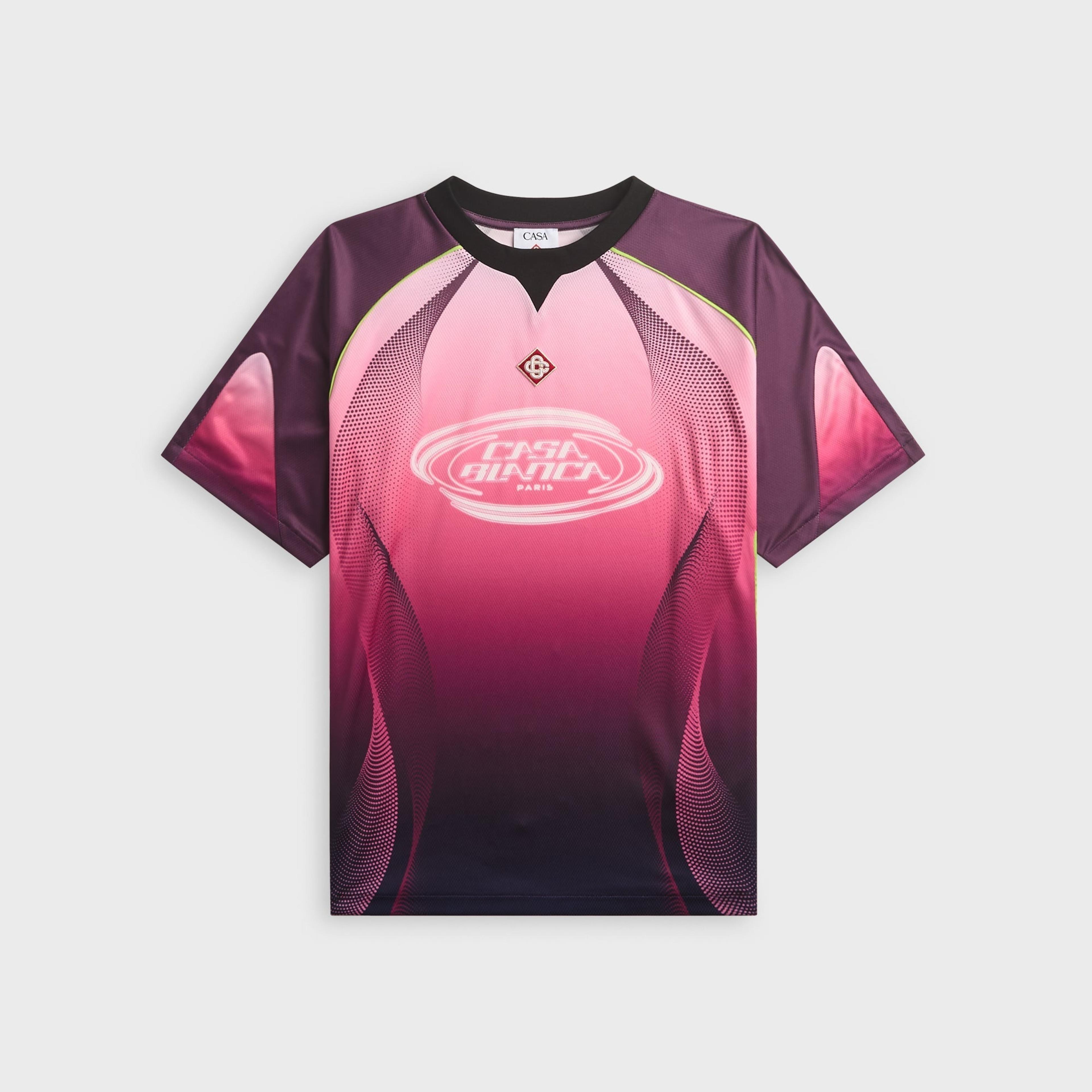 Casablanca Gradient Short Sleeve Football Jersey - Aubergine