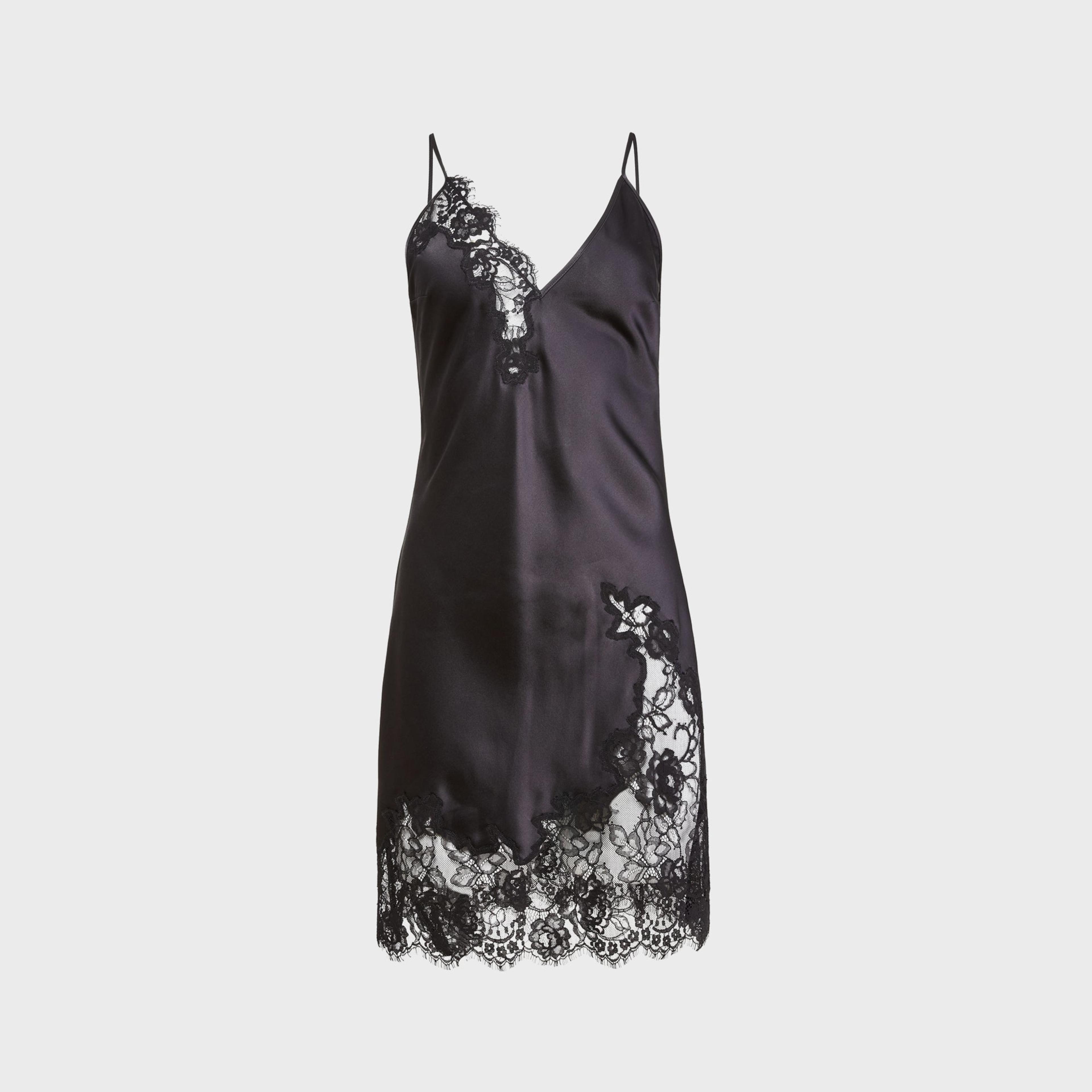 Fleur du Mal Juliet Lace Applique Mini Slip - Black