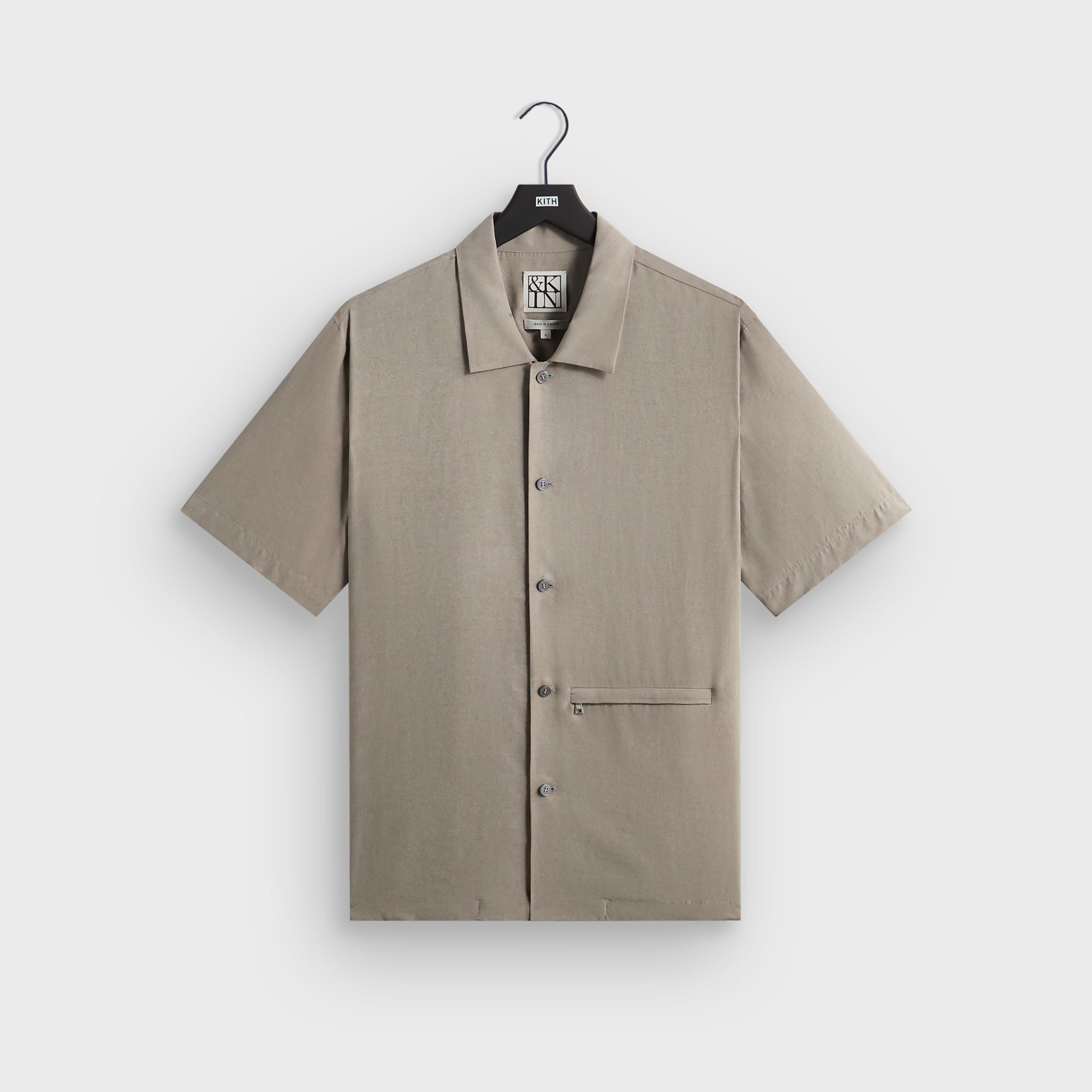 &Kin Cupro Linen Davenport Buttondown Shirt - Astro