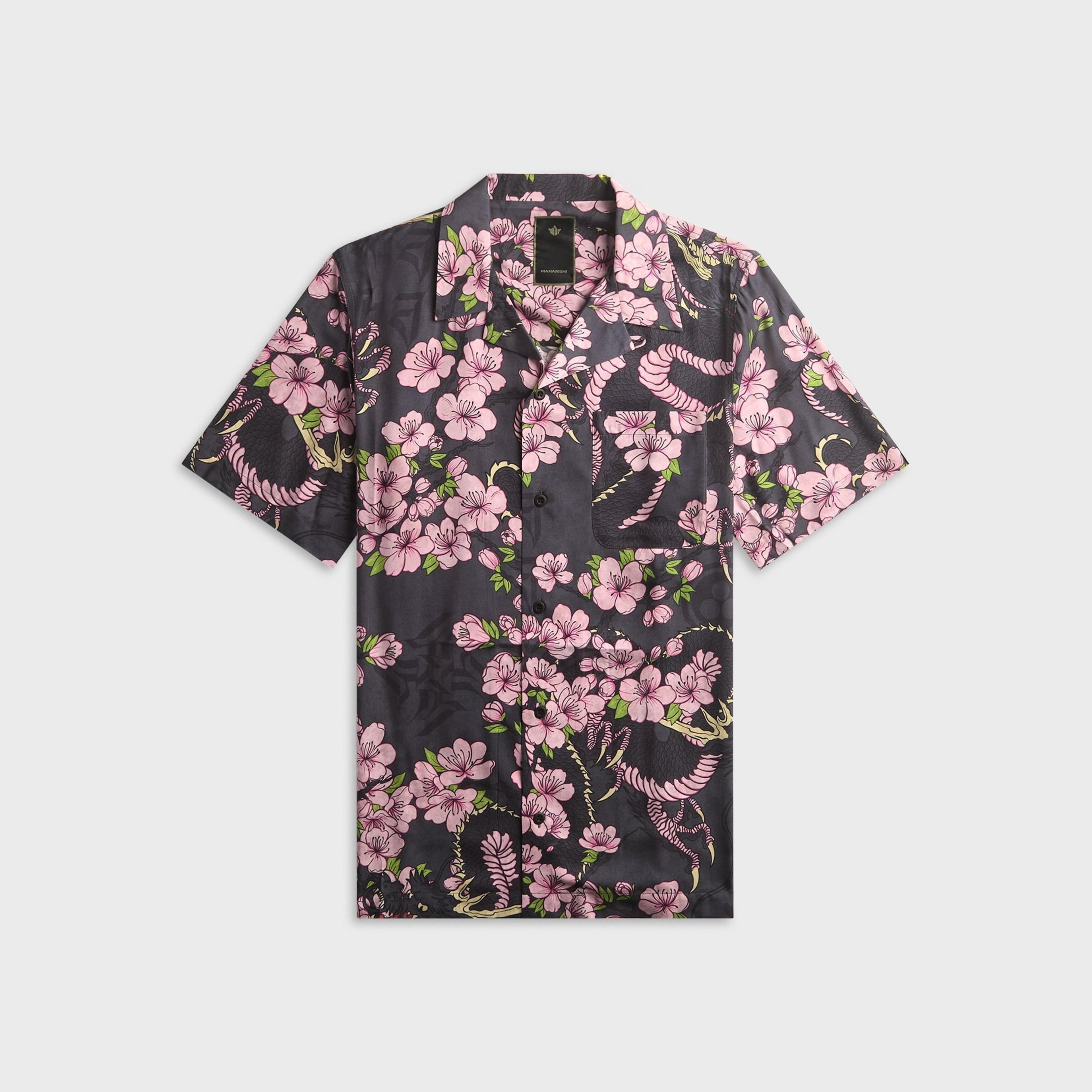 Maharishi 7359 Sakura Camp Collar Shirt - Navy