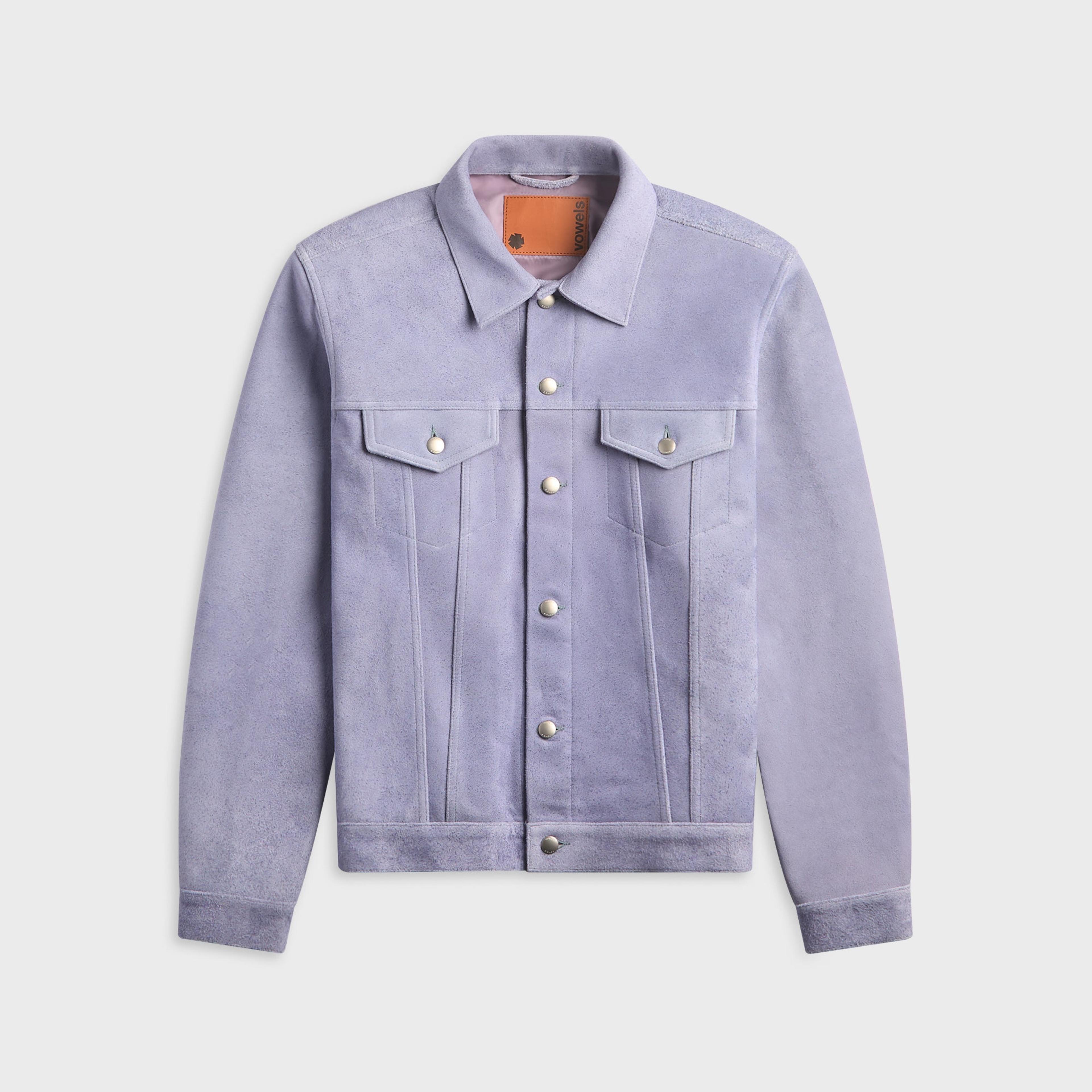 vowels Suede Trucker Jacket - Purple
