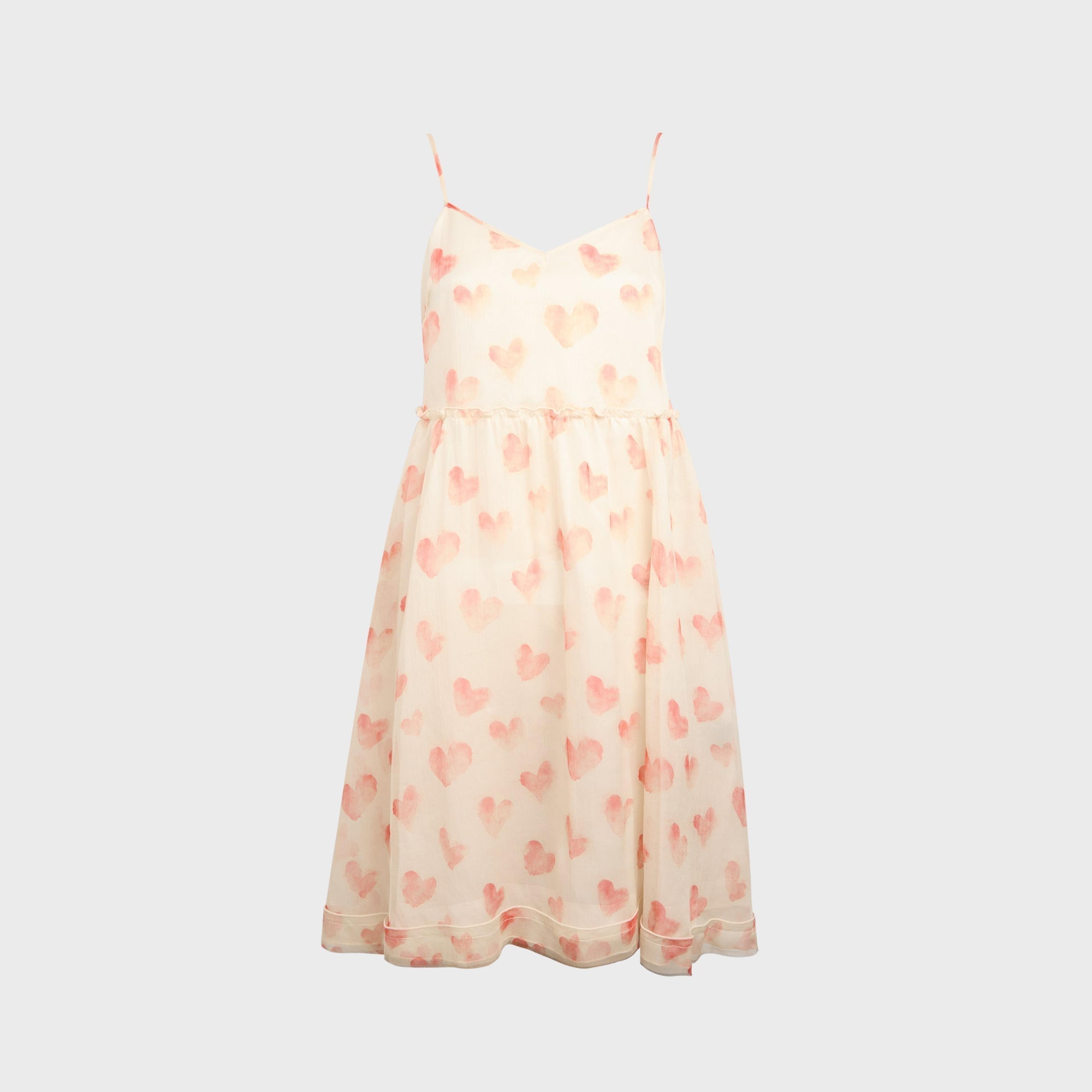 R13 Strappy Slip Dress - Red Hearts