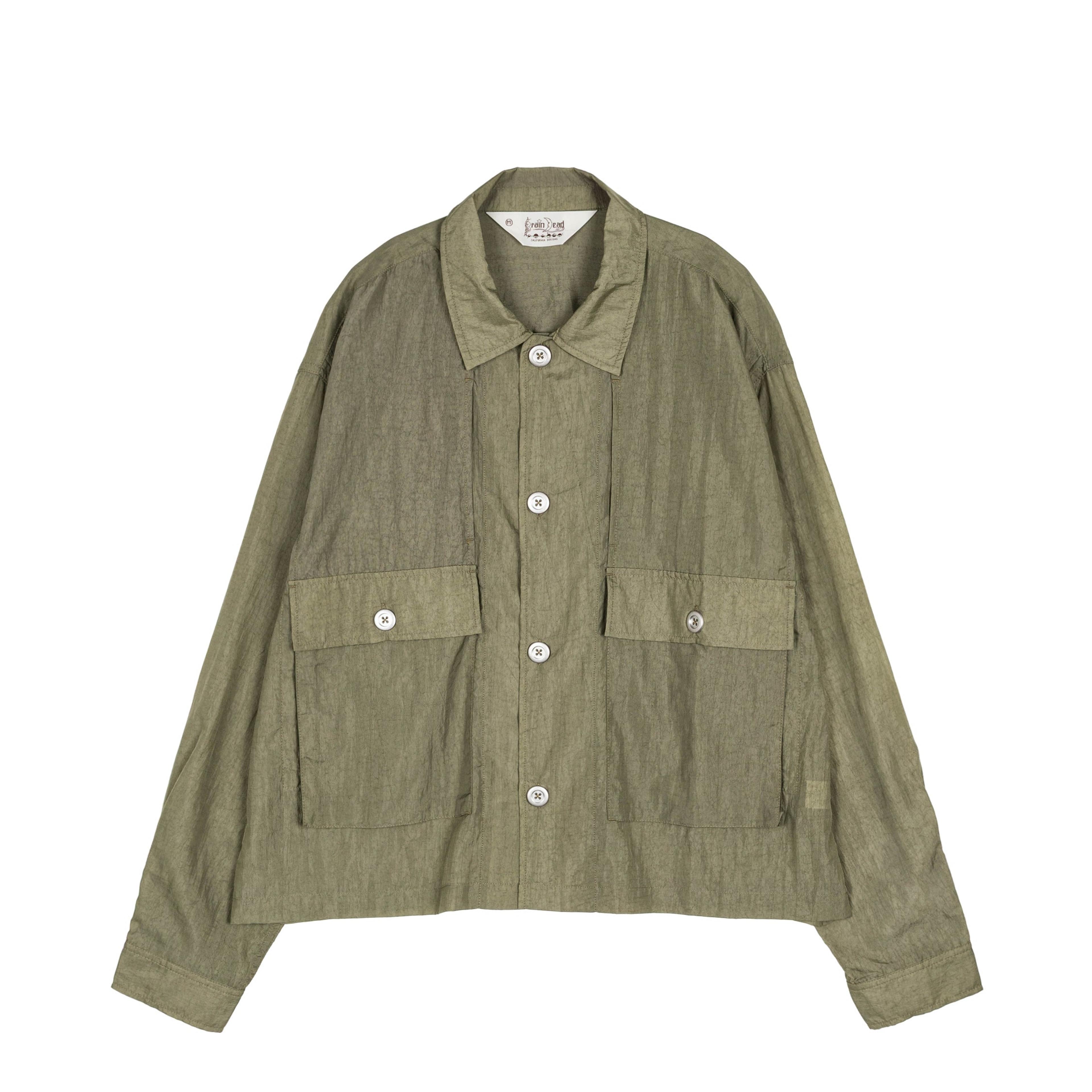 Brain Dead Cropped Nylon Button Up Shirt