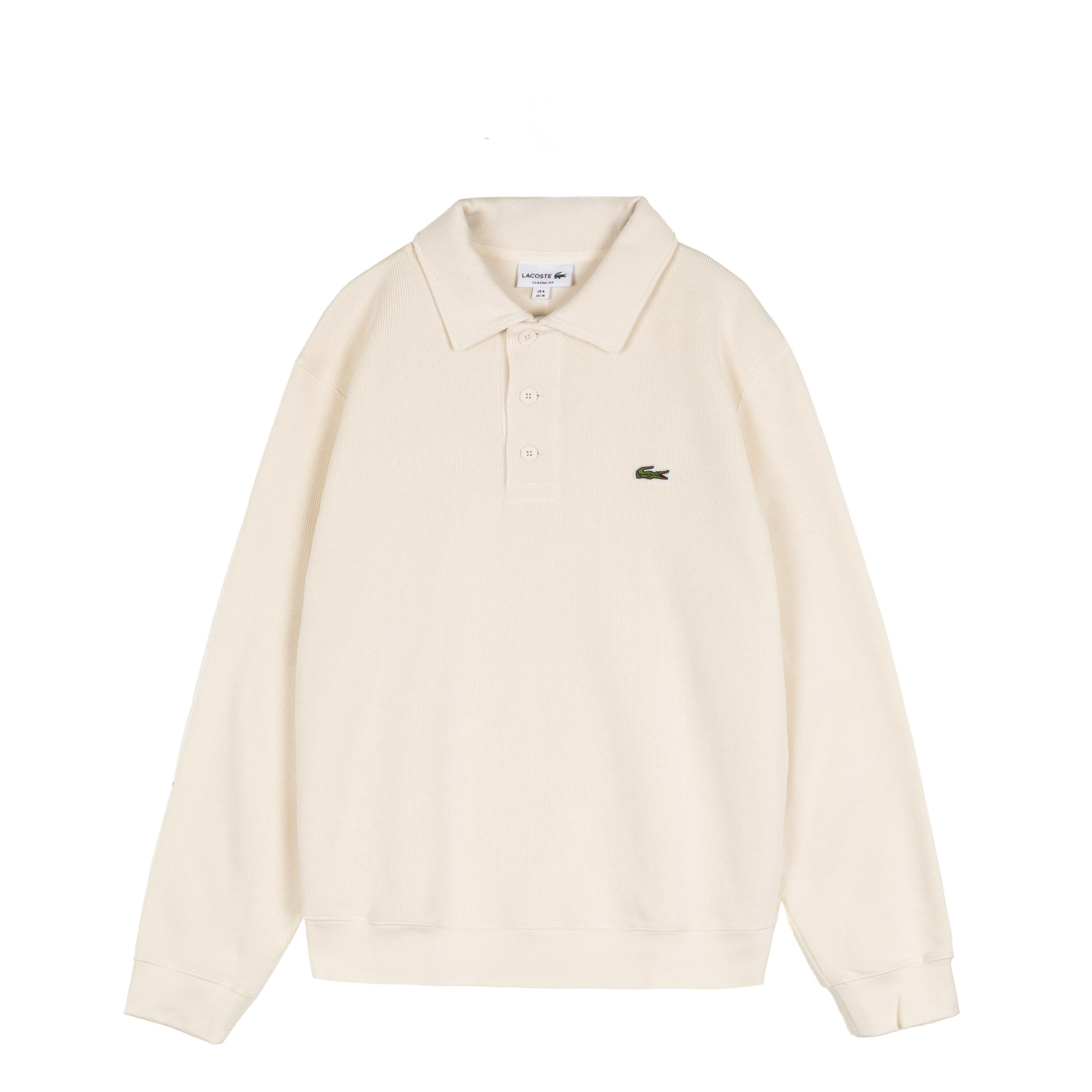 Lacoste Ribbed Cotton Polo Collar Sweatshirt