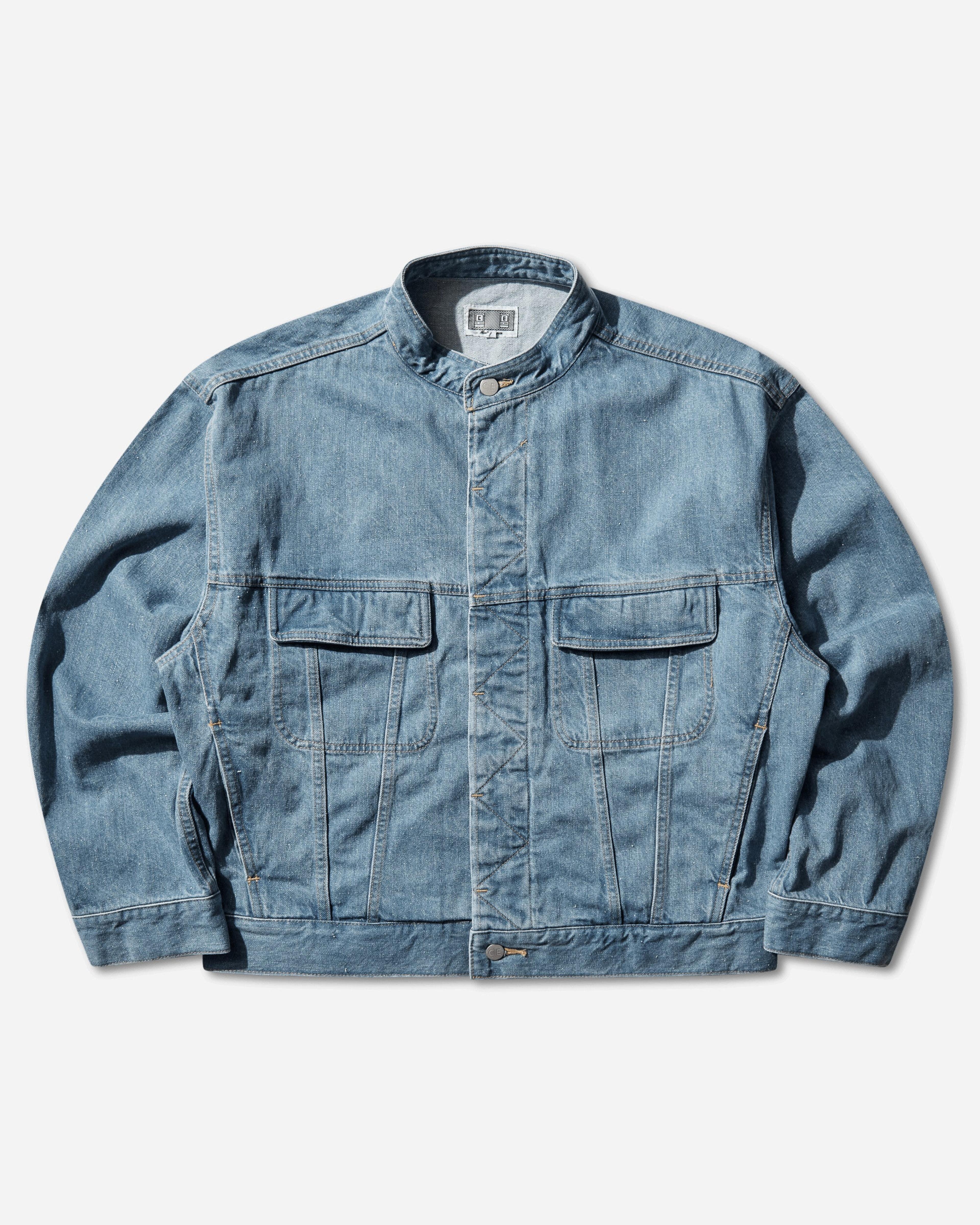 Men's Washed Nep Denim Trucker Jacket Indigo