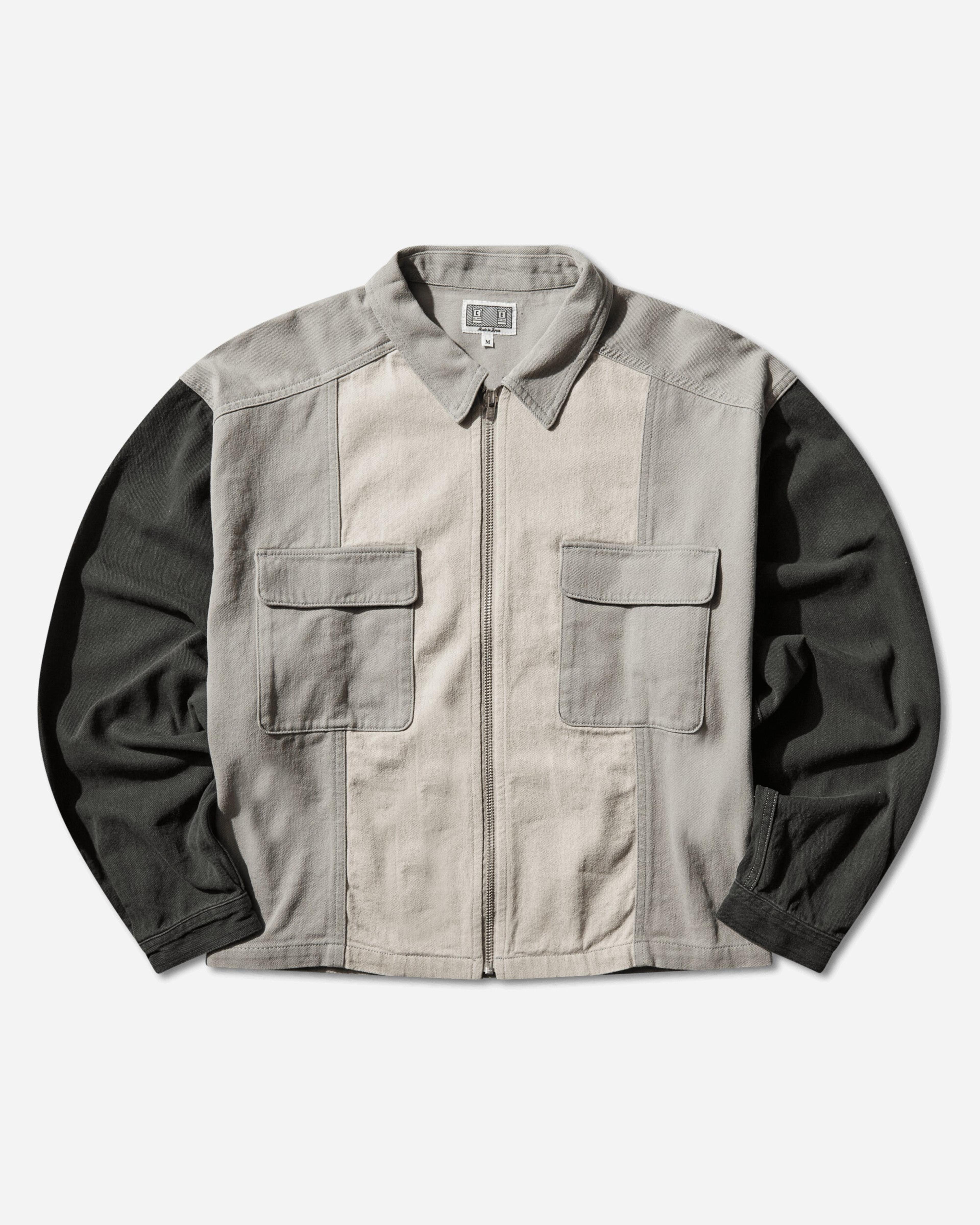Men's Stripe Cut Short Shirt Jacket Grey
