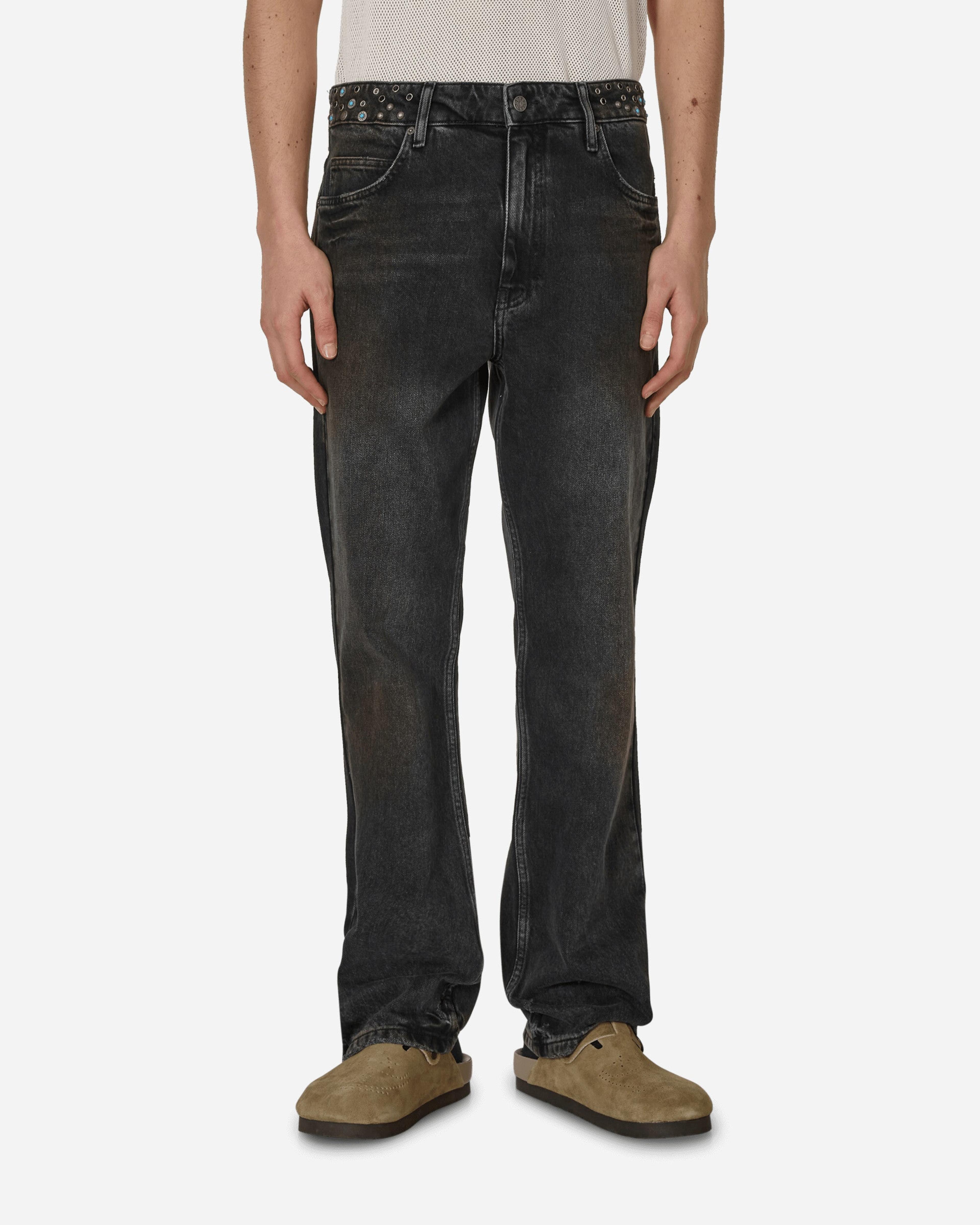 Embellished Flare Pants Aged Black Wash
