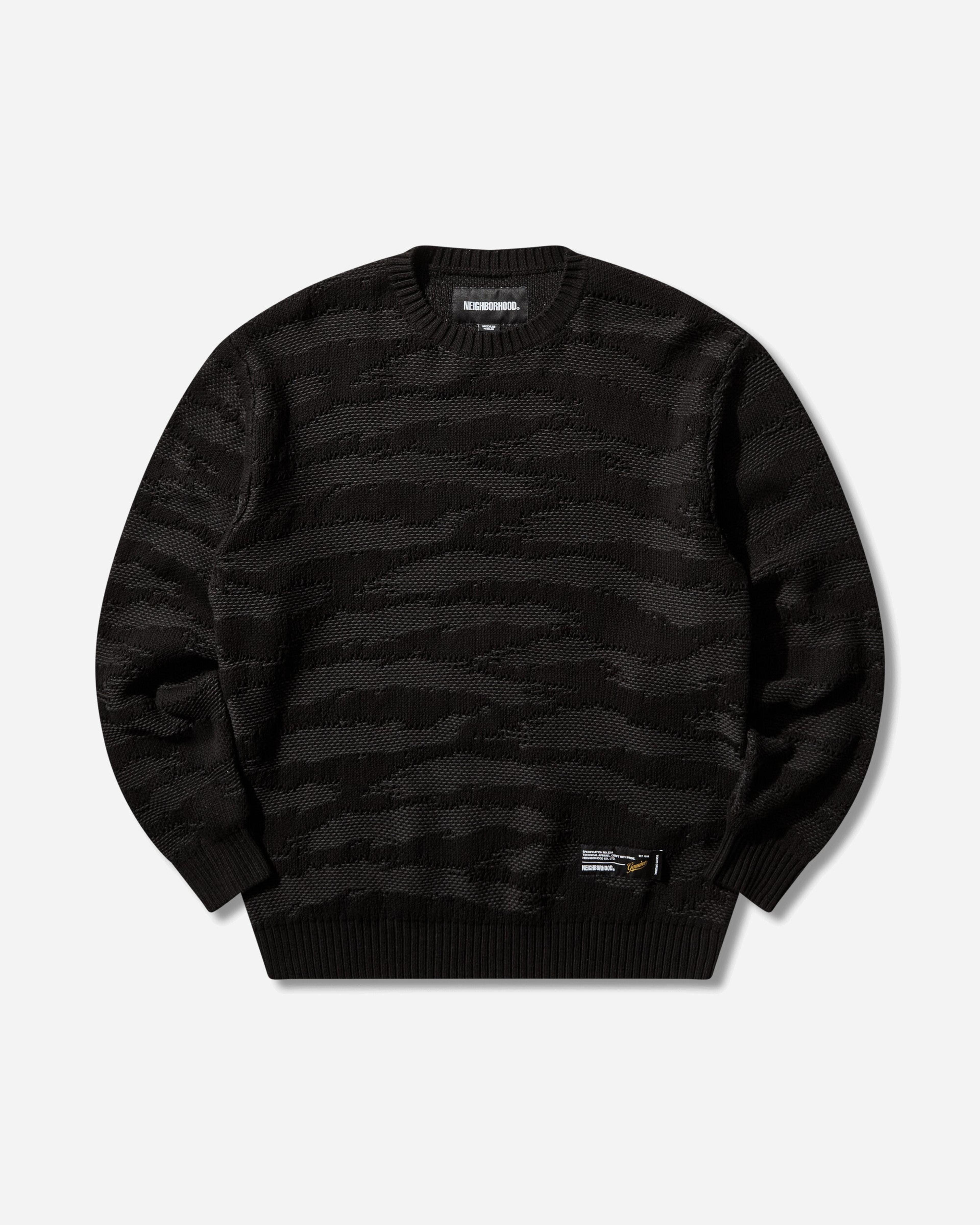 Men's Camo Pattern Crewneck Sweater Black
