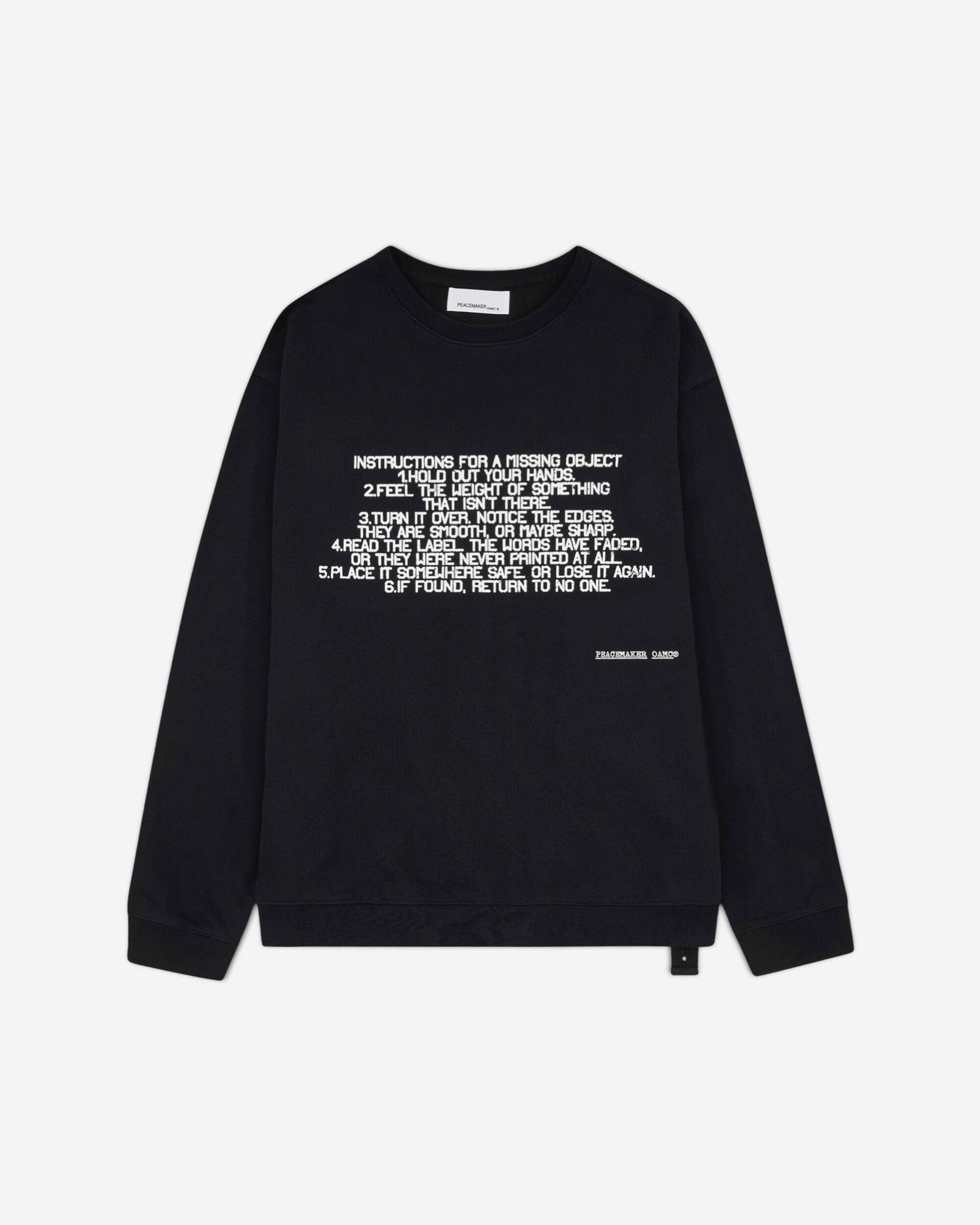 Men's Stencil Print Crewneck Sweatshirt Black