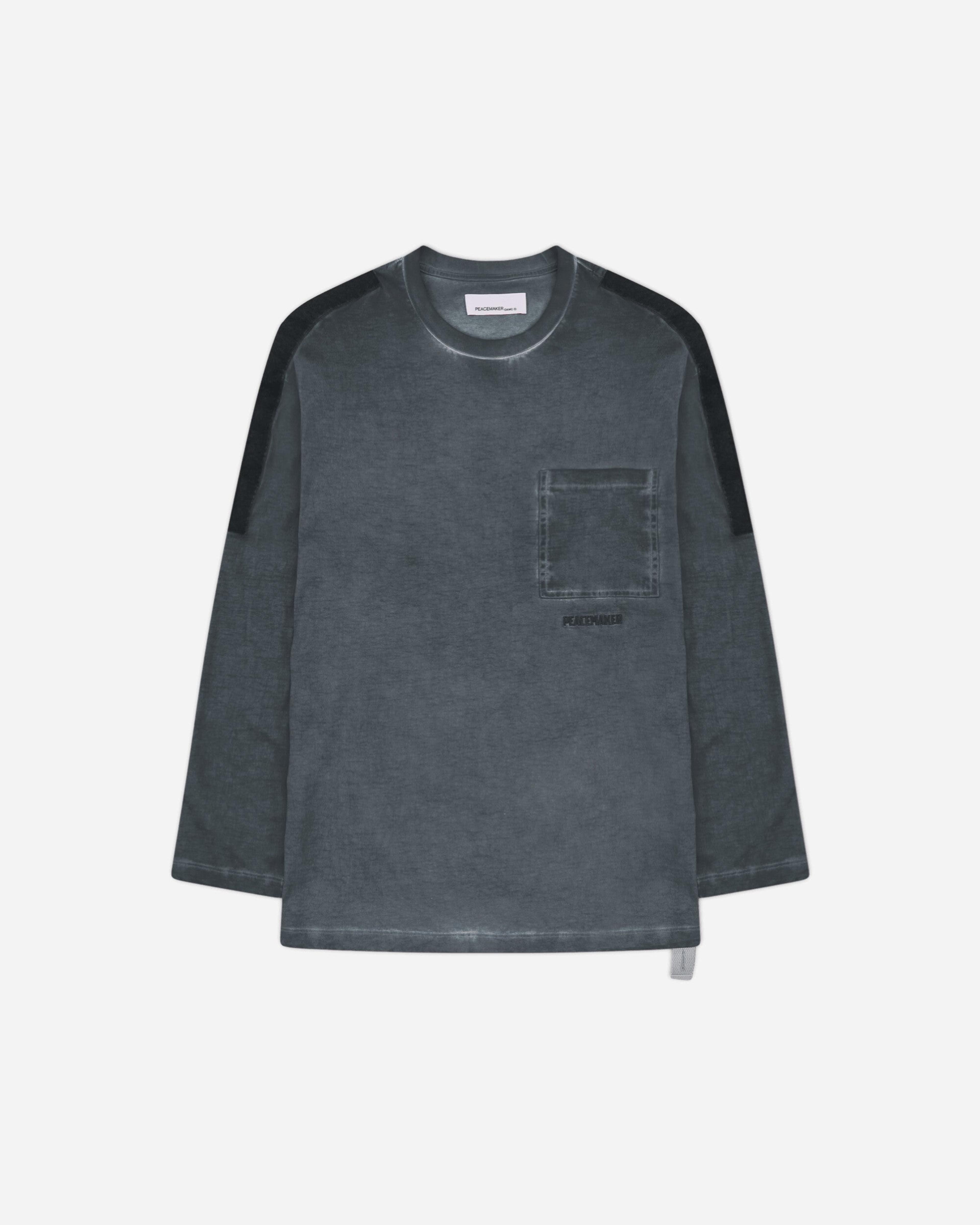 Men's Velcro Applique Longsleeve T-Shirt Light Grey