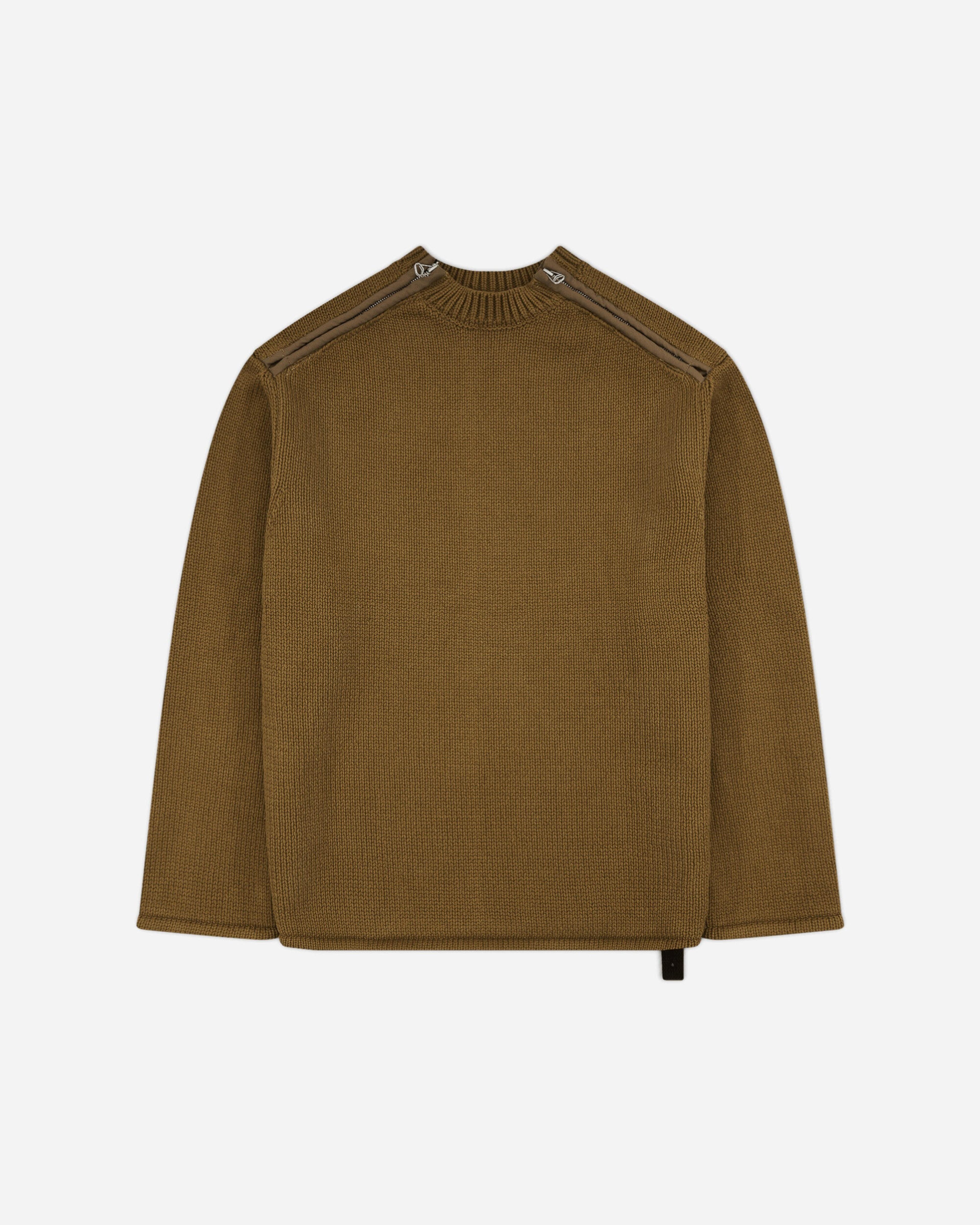 Men's Shoulder Zip Knit Sweater Beige