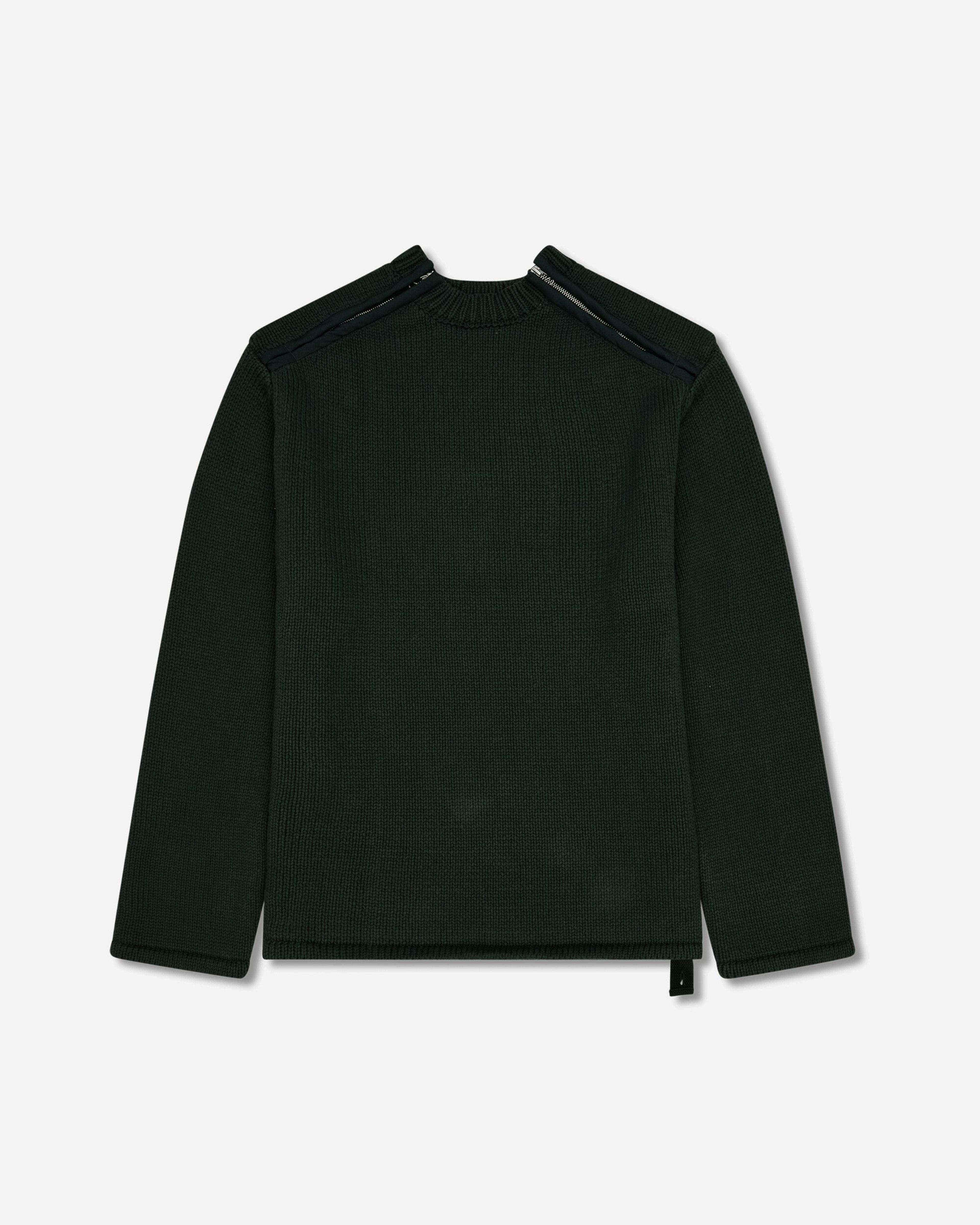 Men's Shoulder Zip Knit Sweater Dark Green
