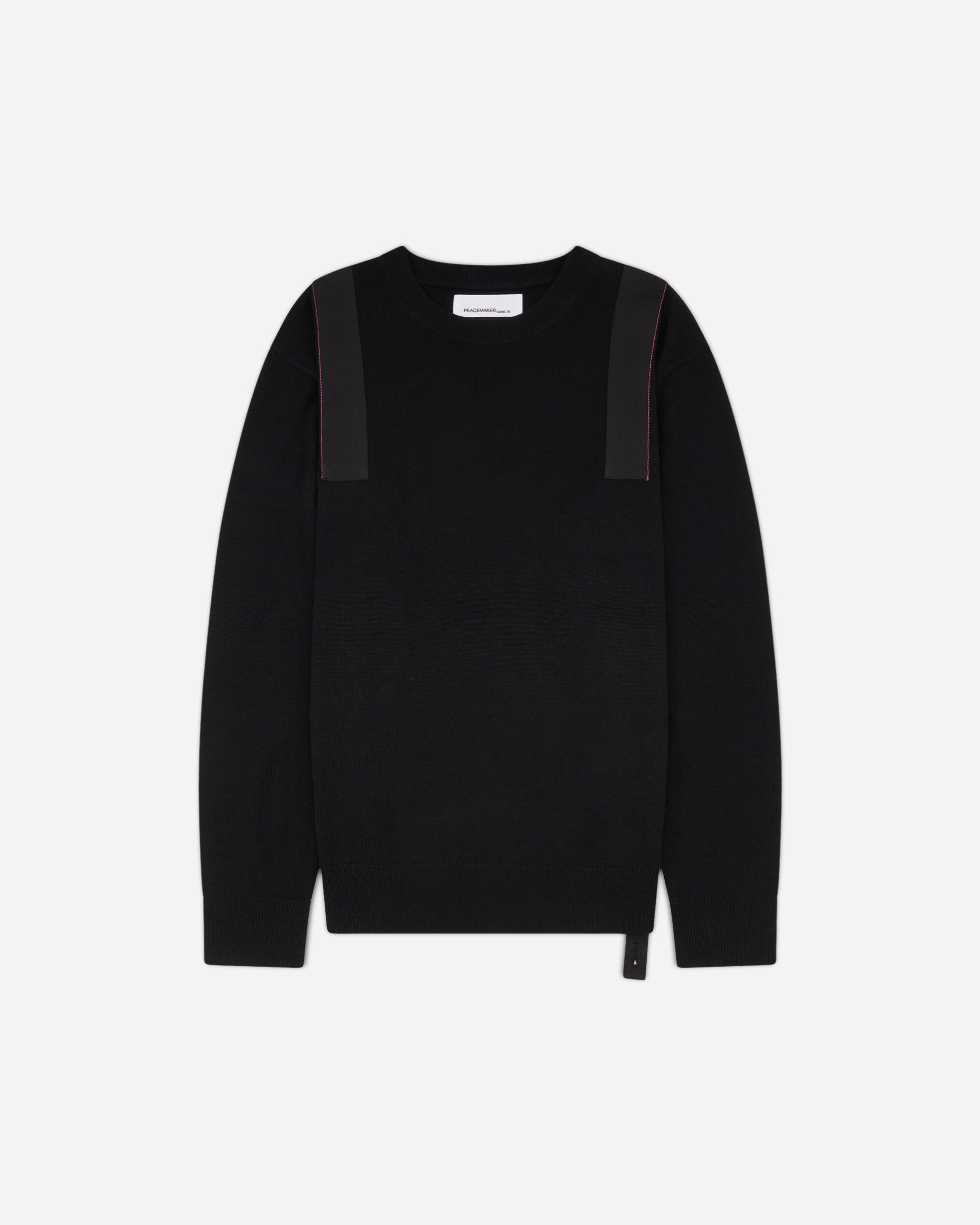 Men's Applied Tape Knit Sweater Black