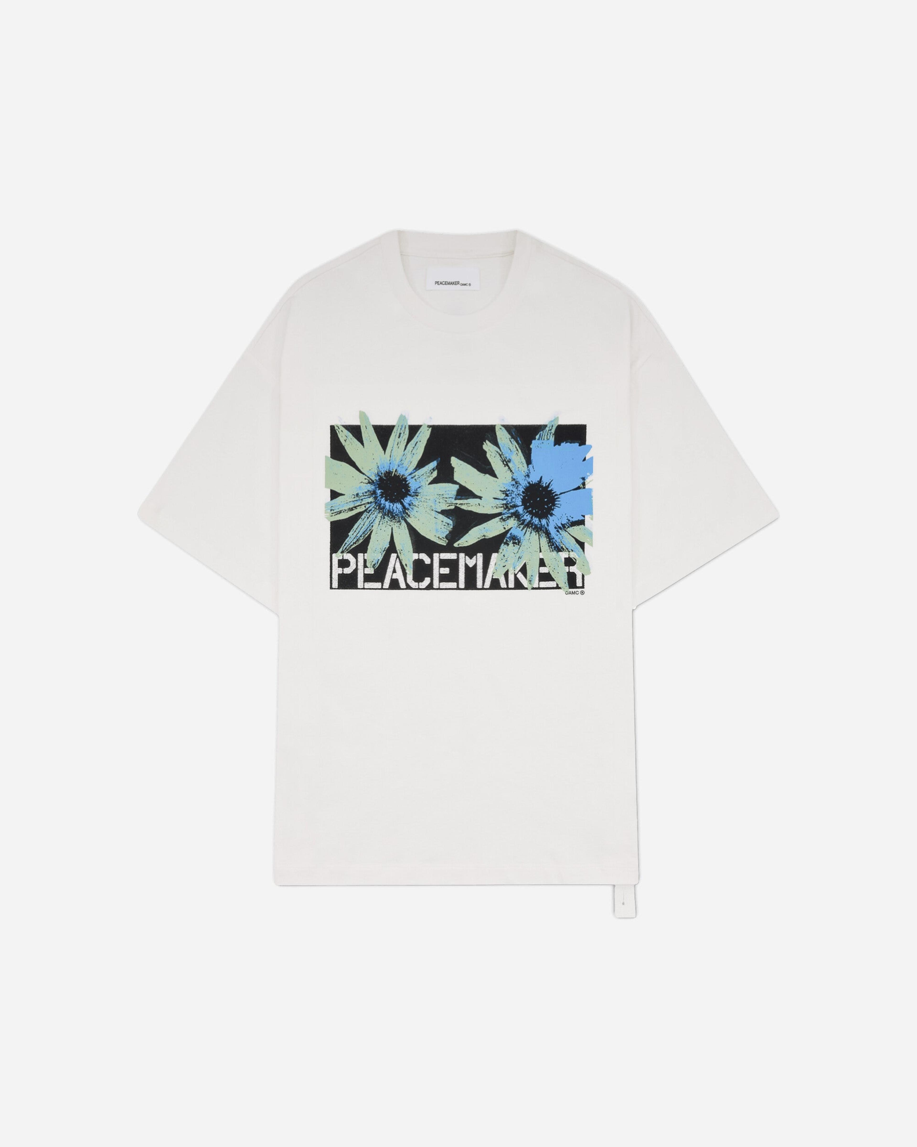 Men's Flower Print Regular Fit T-Shirt White