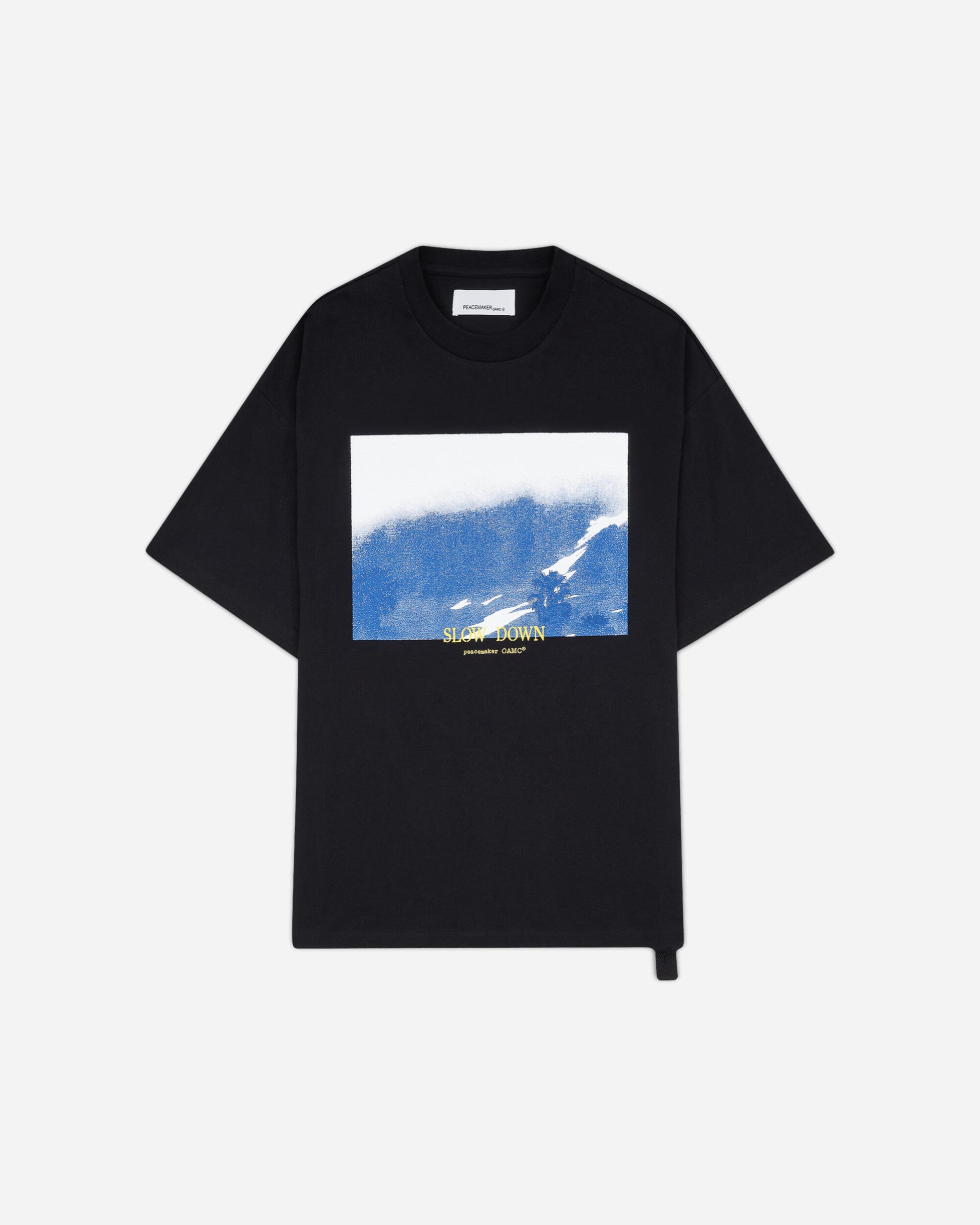 Men's Slow Down Print Regular Fit T-Shirt Black