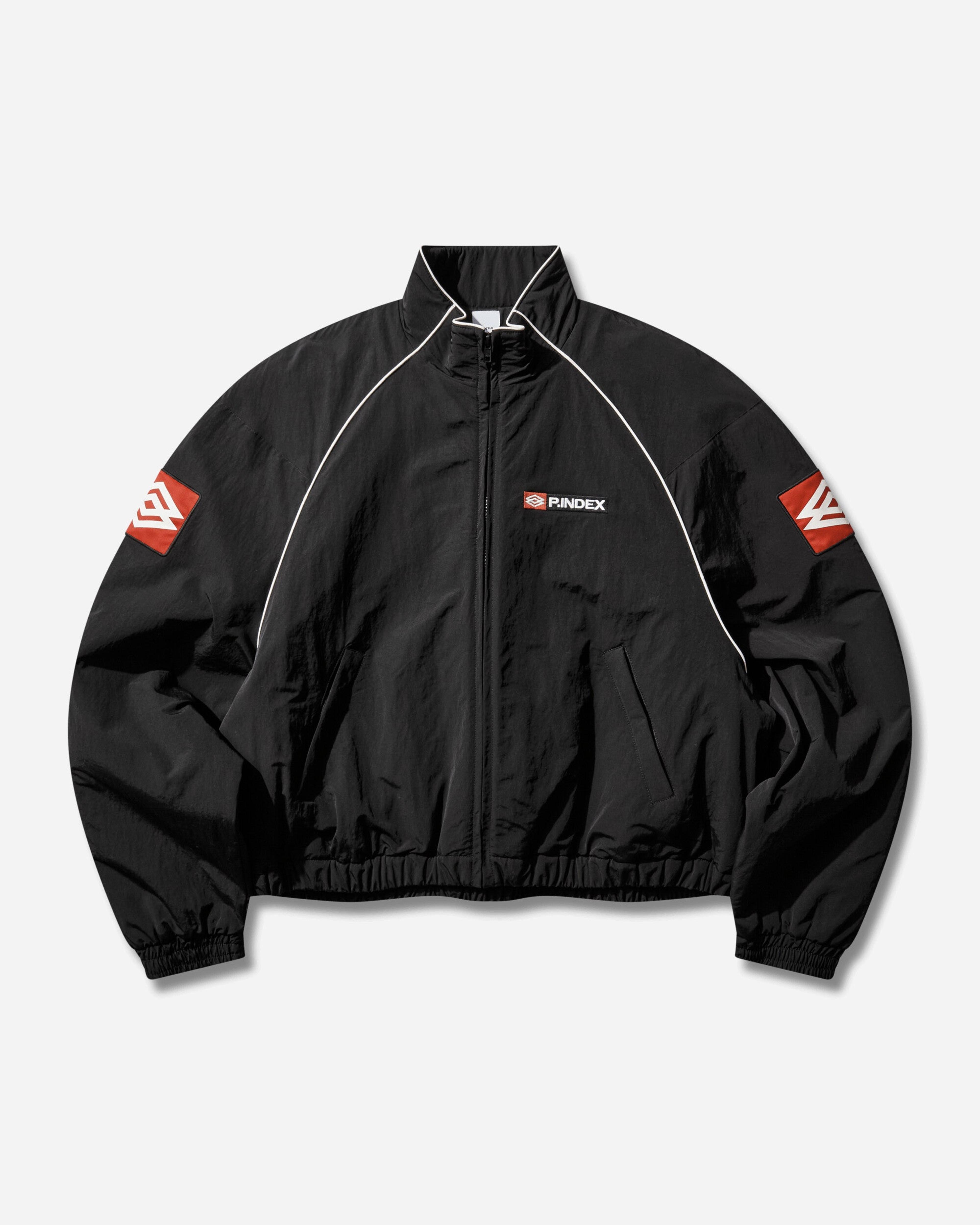 Exaggerated Shoulder Track Jacket Black