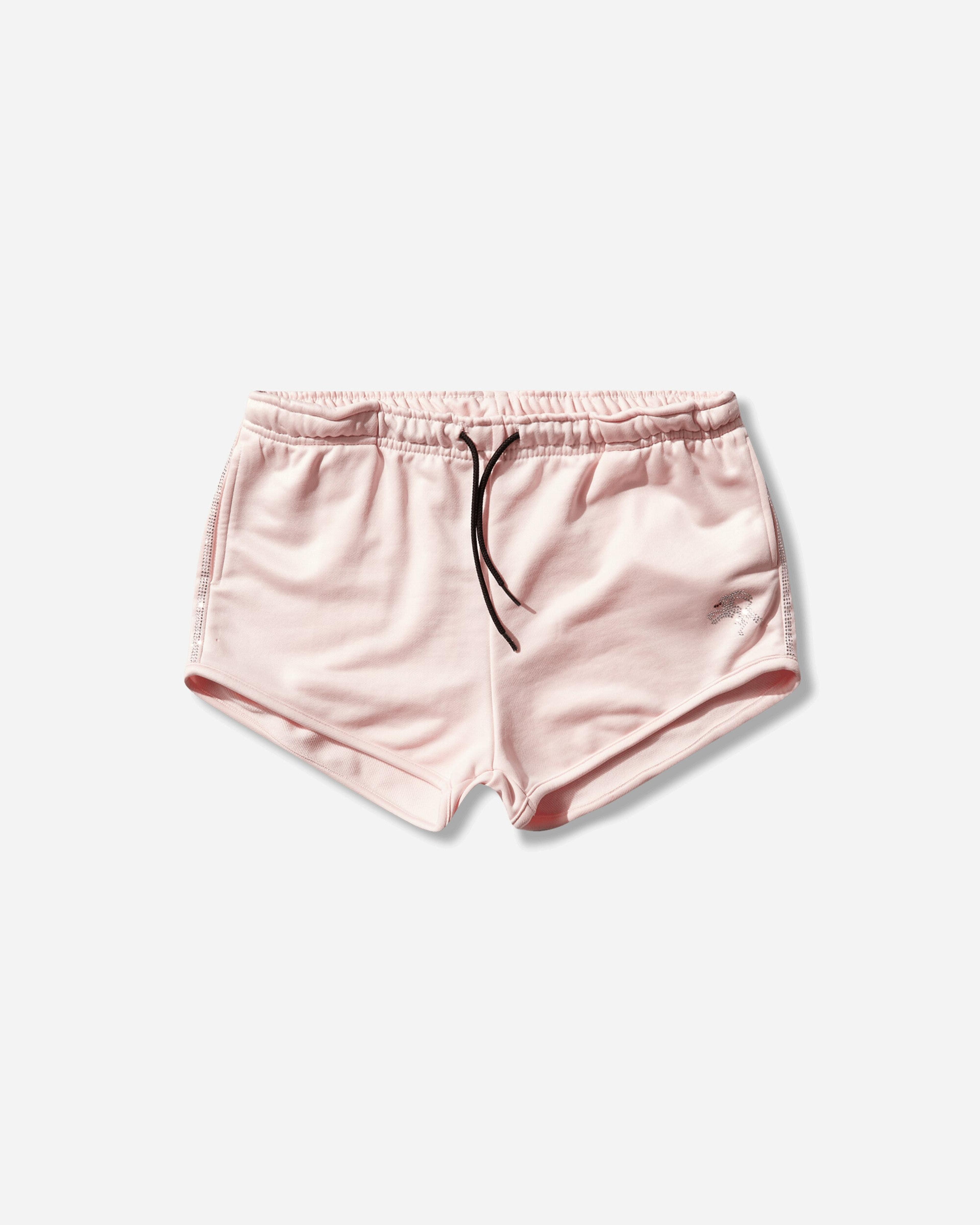 Women's Rhinestone Track Shorts Pink