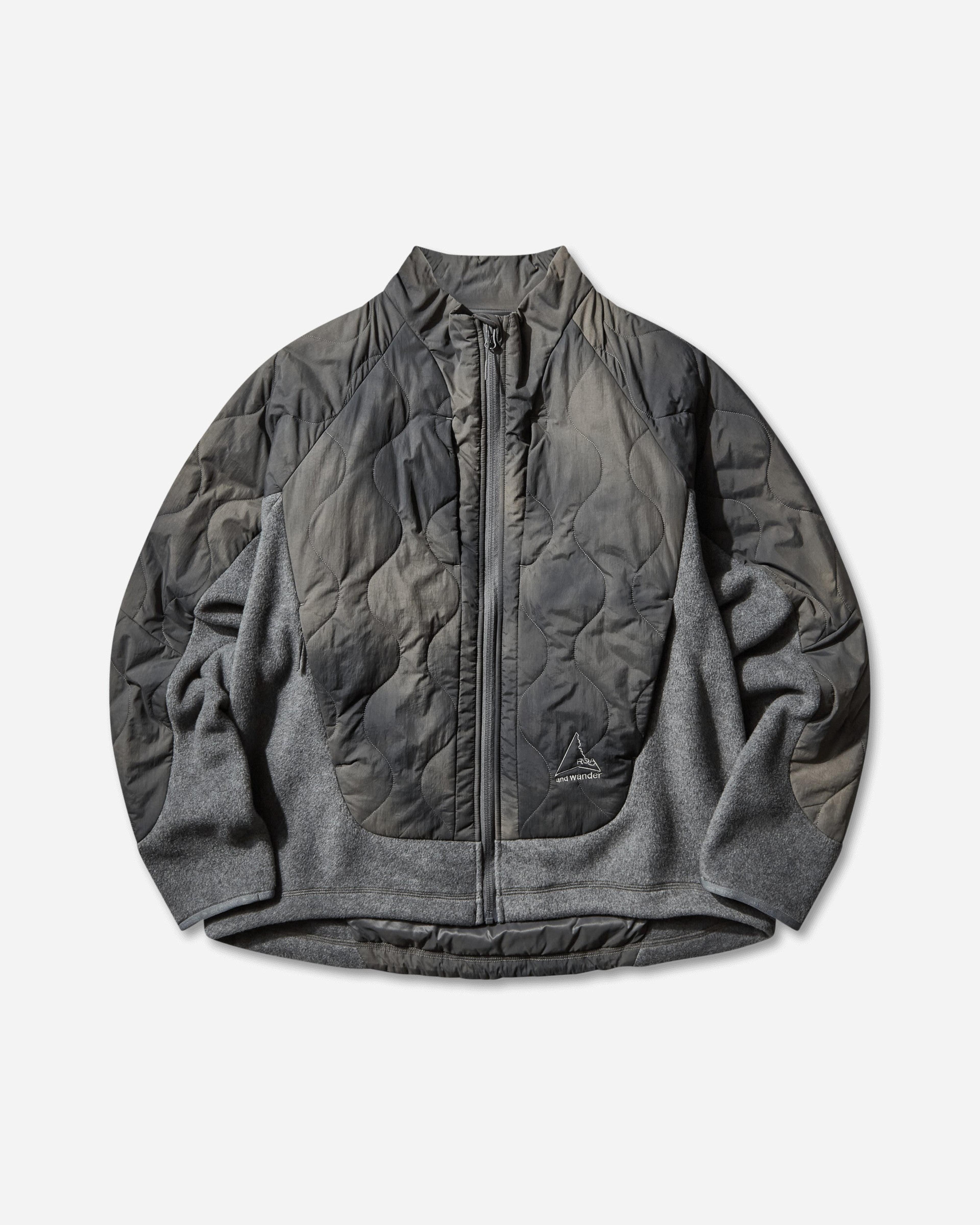 and wander Quilted Fleece Jacket Grey