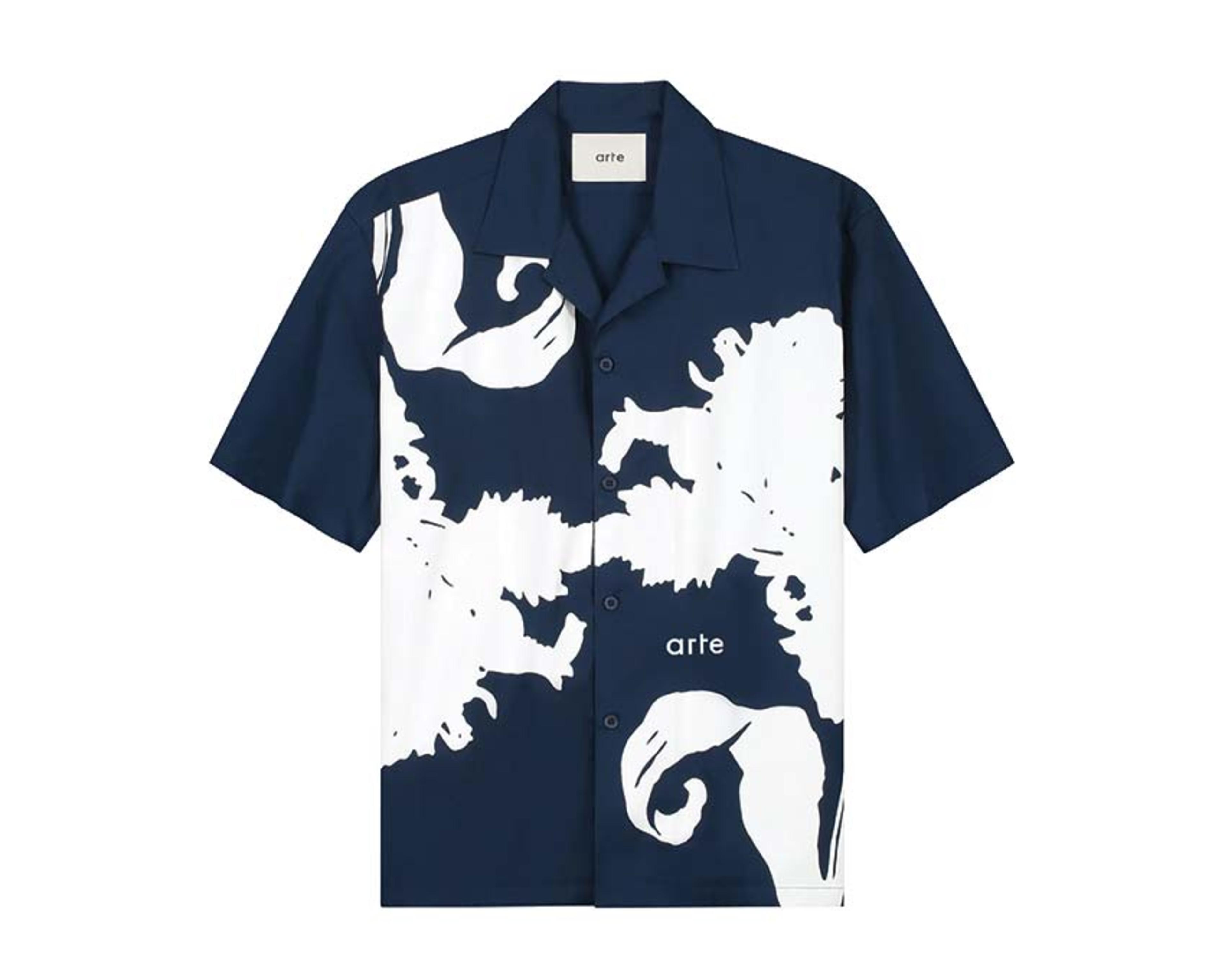 Arte Big Flower shirt "White/Navy"