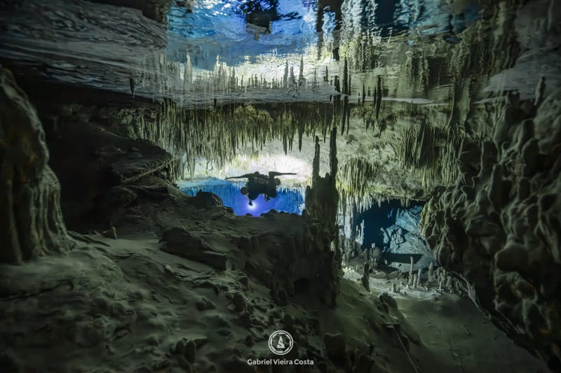 Caverna alagada em Tulum