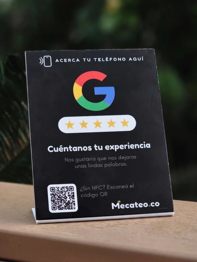 Stand NFC Google Reviews color negro