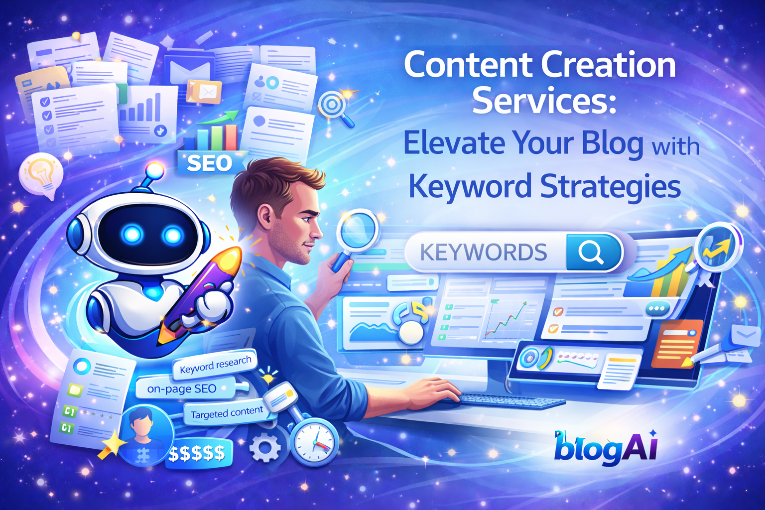 Content creation services with aiblog tools for blog SEO