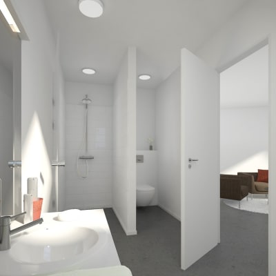 Kamer Moderne ruime studentenkamer (comfort-plus) met douche en toilet. foto 1