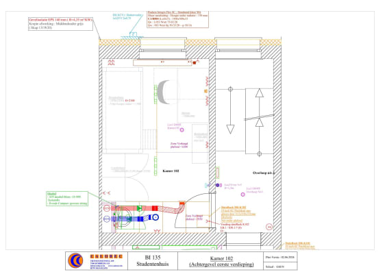 Kamer K102/Splinter nieuwe TOP bemeubelde studentenkamer, met eigen lavabo, frigo en combi oven/mircoglf, Wifi, hoogteslaper foto 1