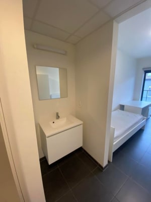 Estúdio Rustig gelegen bemeubelde kamer met eigen douche, lavabo en frigo. Grote gemeenschappelijke keuken/living + fietsberging imagem 9