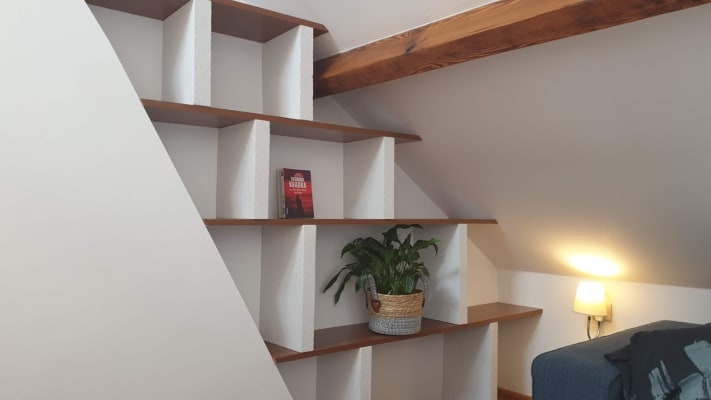 Sala Chambre avec dressing séparé, lit double dans appartement de 180 m2 (petite colocation, max. 3 colocataires) imagem 5